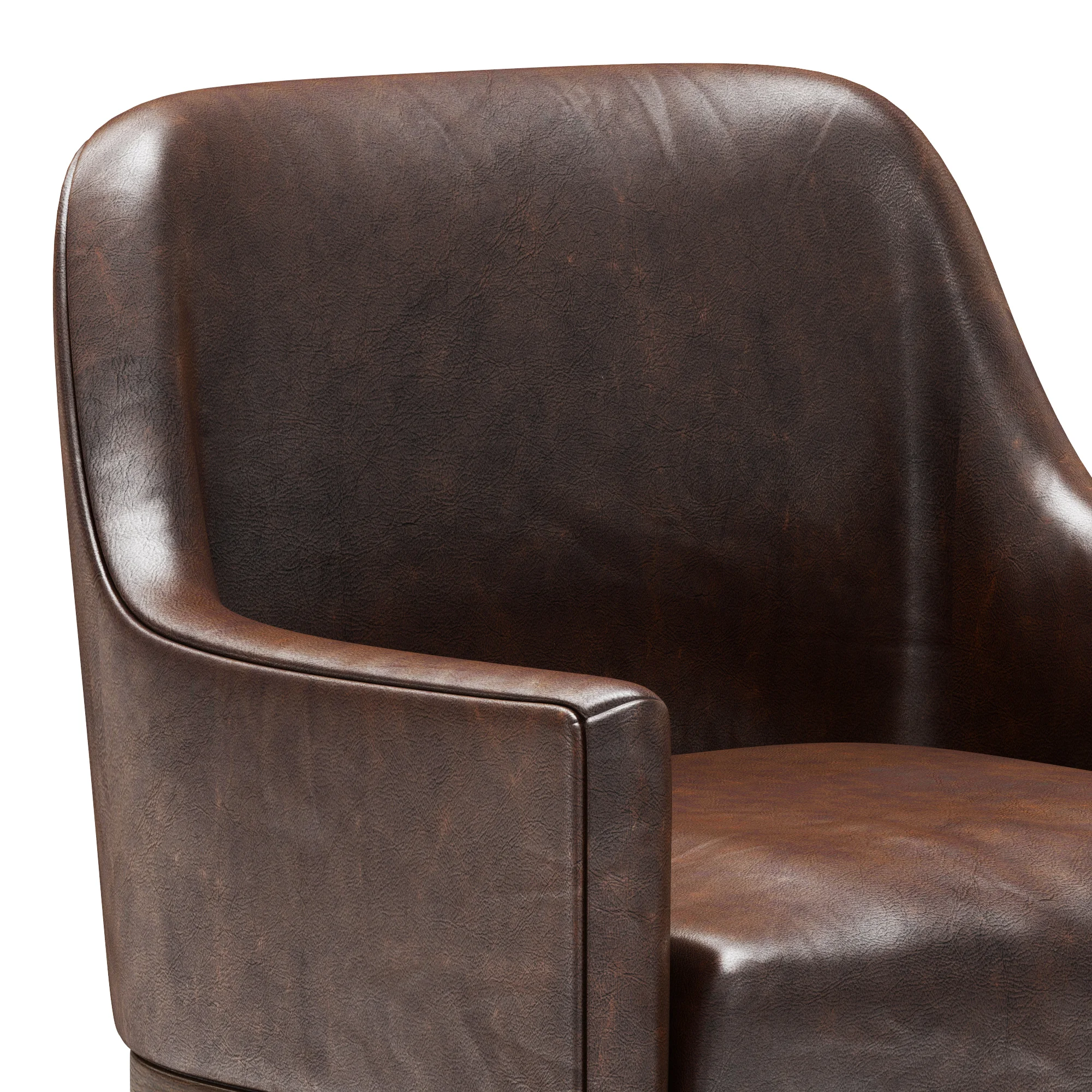 Restoration Hardware Morgan Curved Back Track Leather Armchair — 3D model preview 3