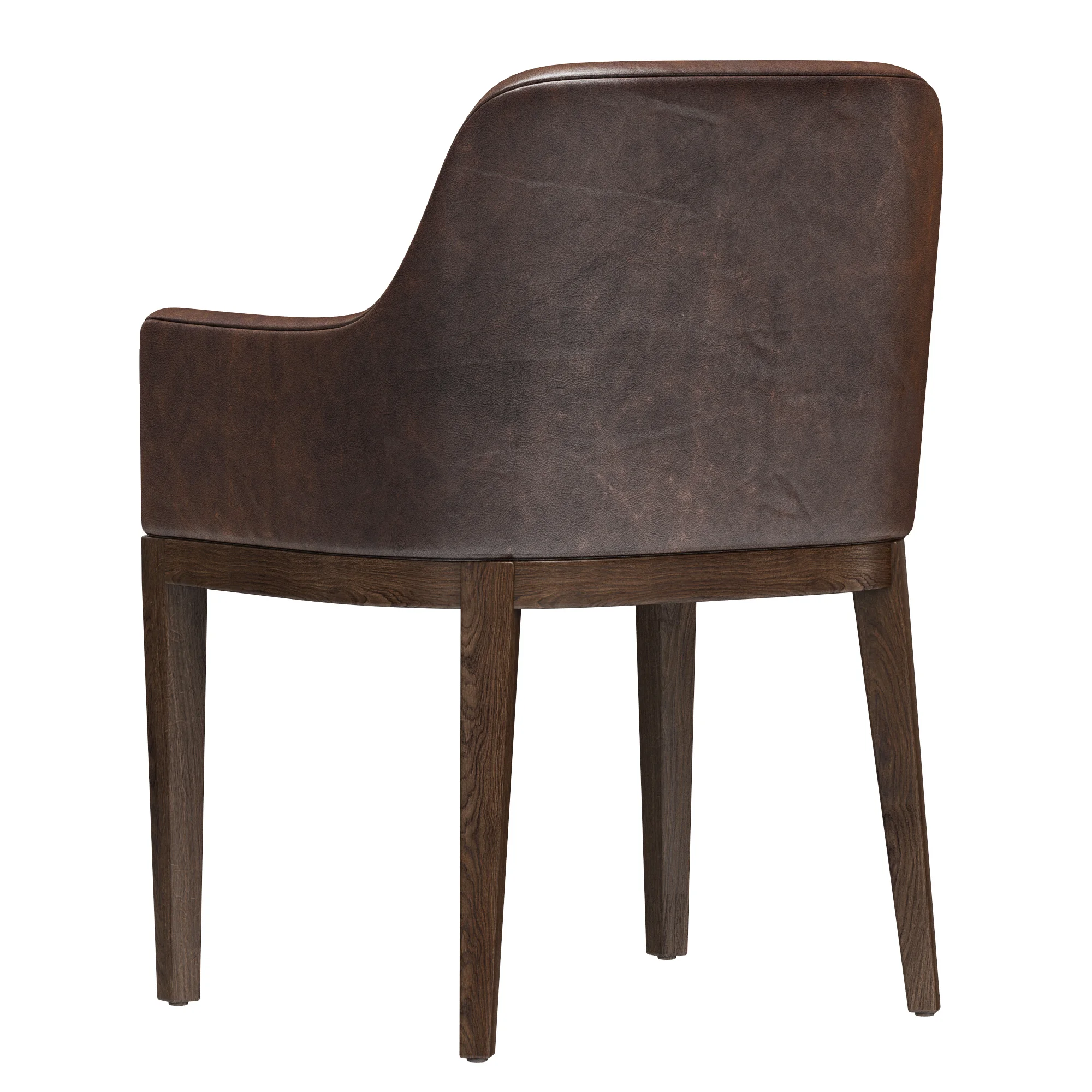 Restoration Hardware Morgan Curved Back Track Leather Armchair — 3D model preview 4
