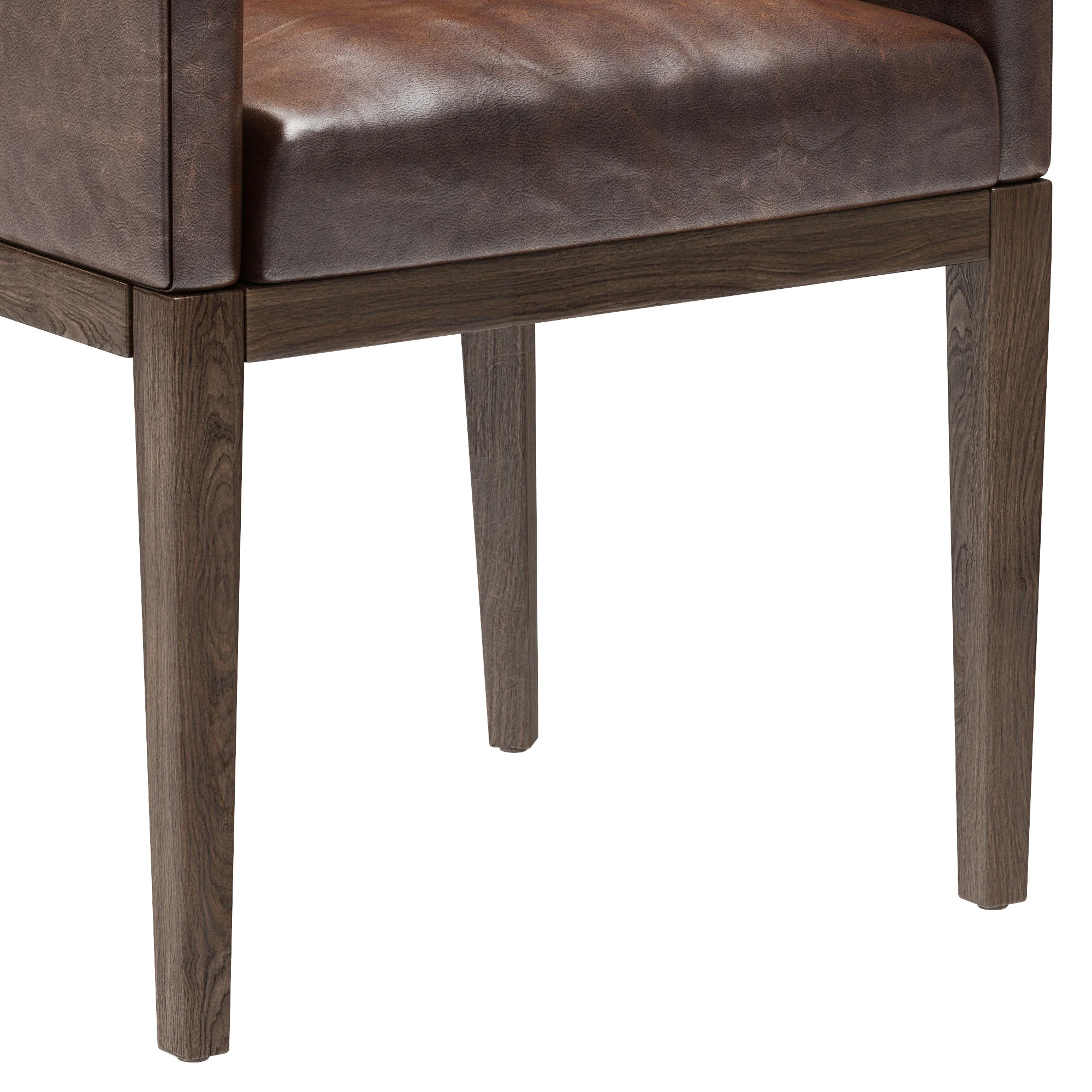 Restoration Hardware Morgan Curved Back Track Leather Armchair — 3D model preview 5