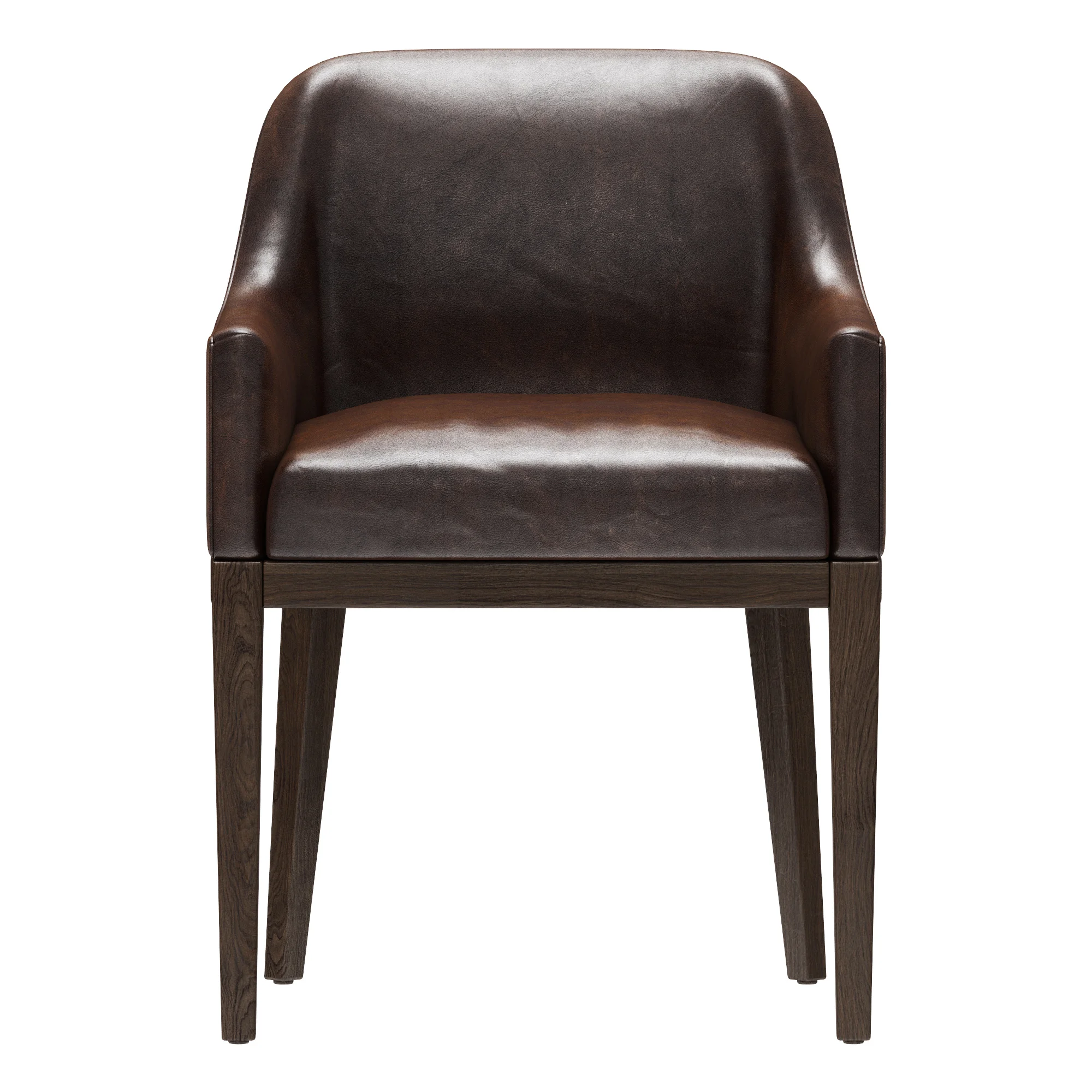 Restoration Hardware Morgan Curved Back Track Leather Armchair — 3D model preview 6