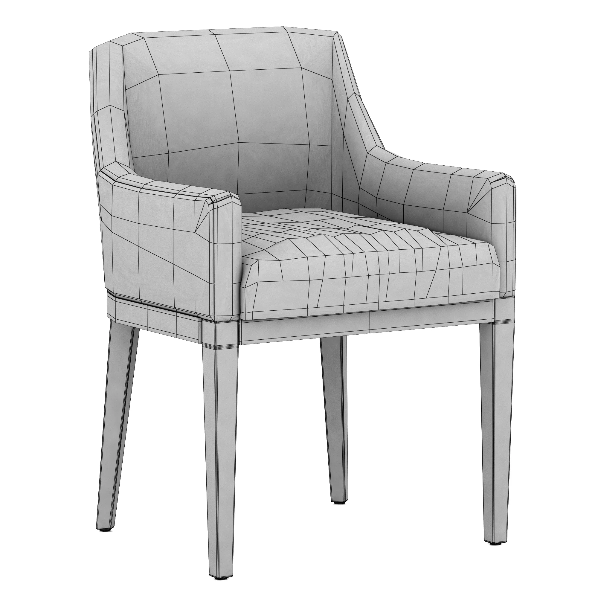 Restoration Hardware Morgan Curved Back Track Leather Armchair — 3D model preview 7