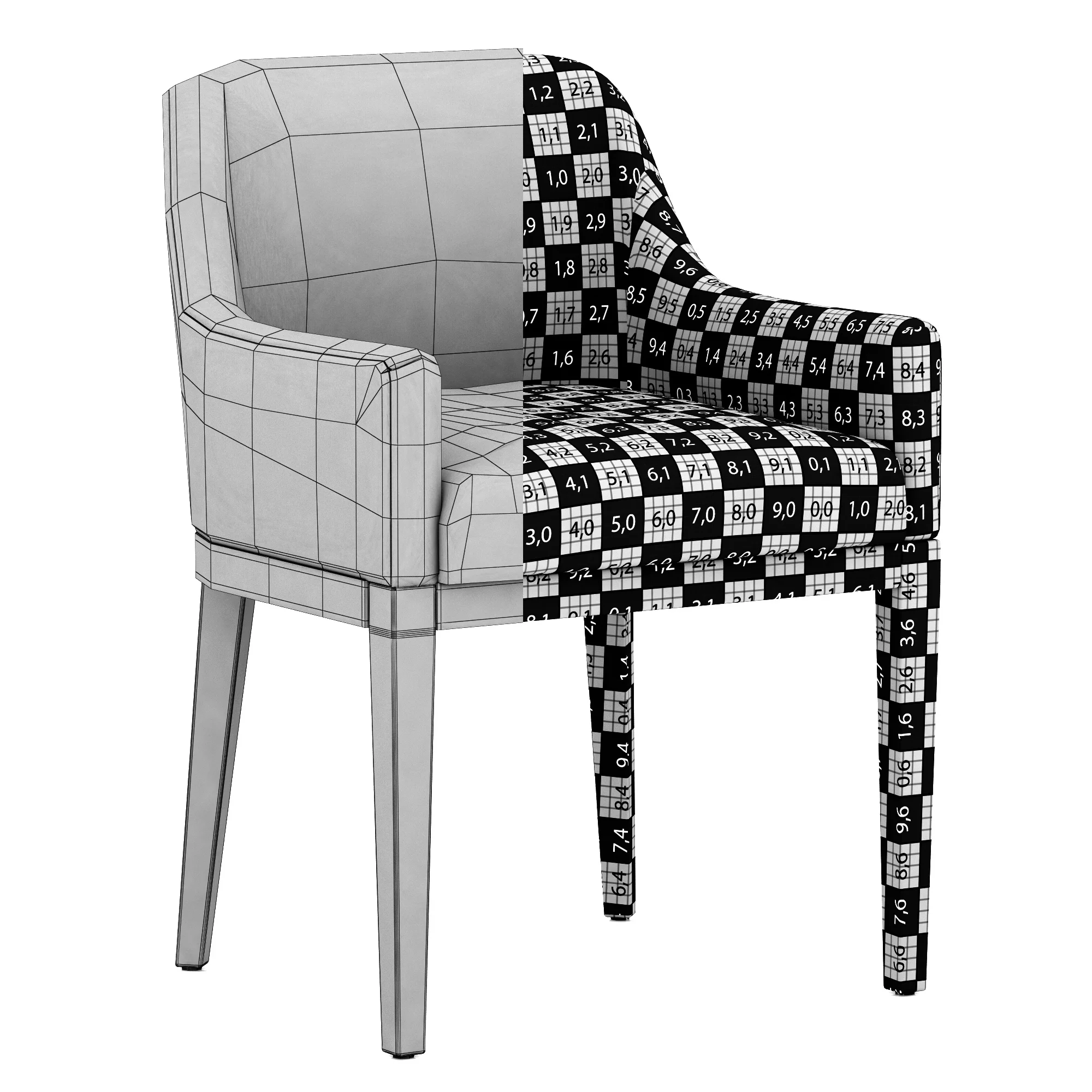 Restoration Hardware Morgan Curved Back Track Leather Armchair — 3D model preview 8