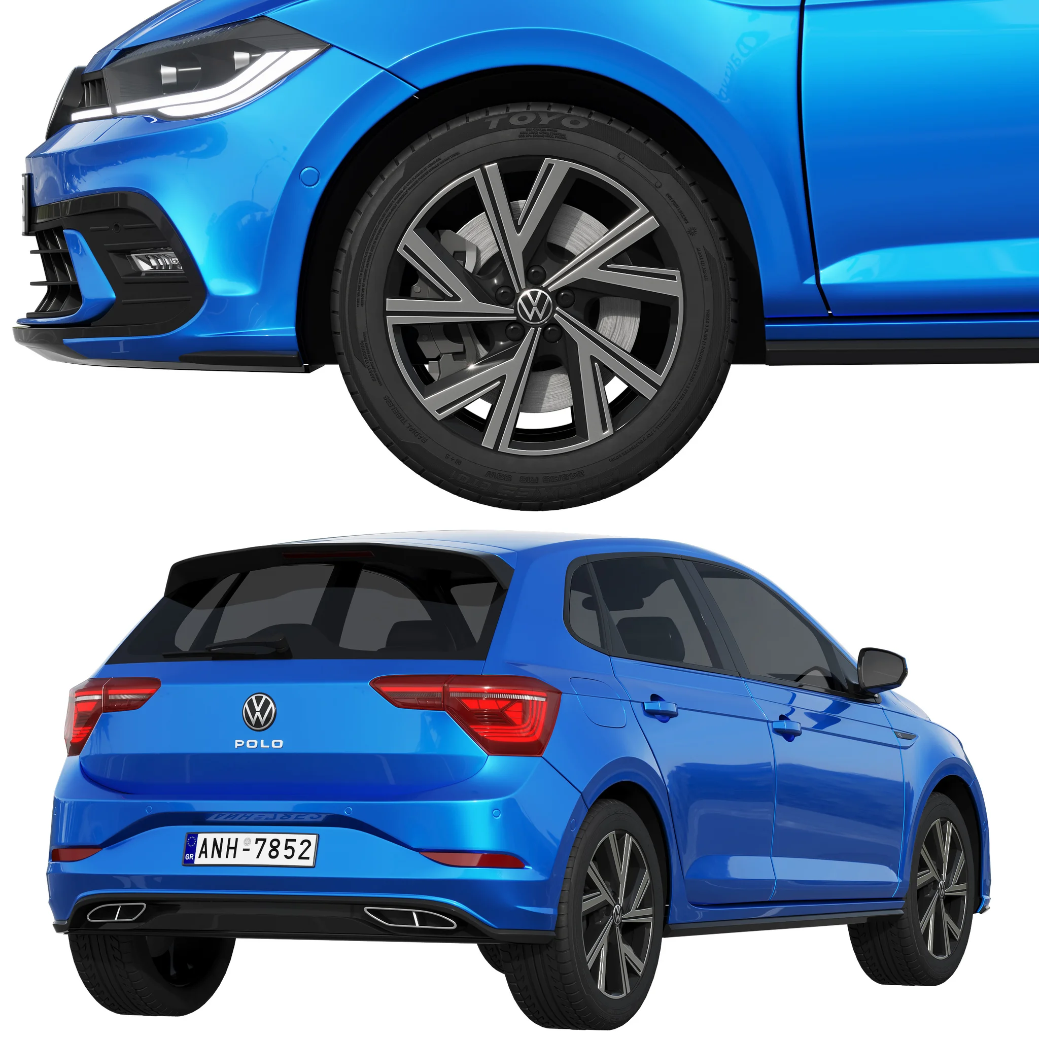 Volkswagen Polo 2022, 3D model preview 2