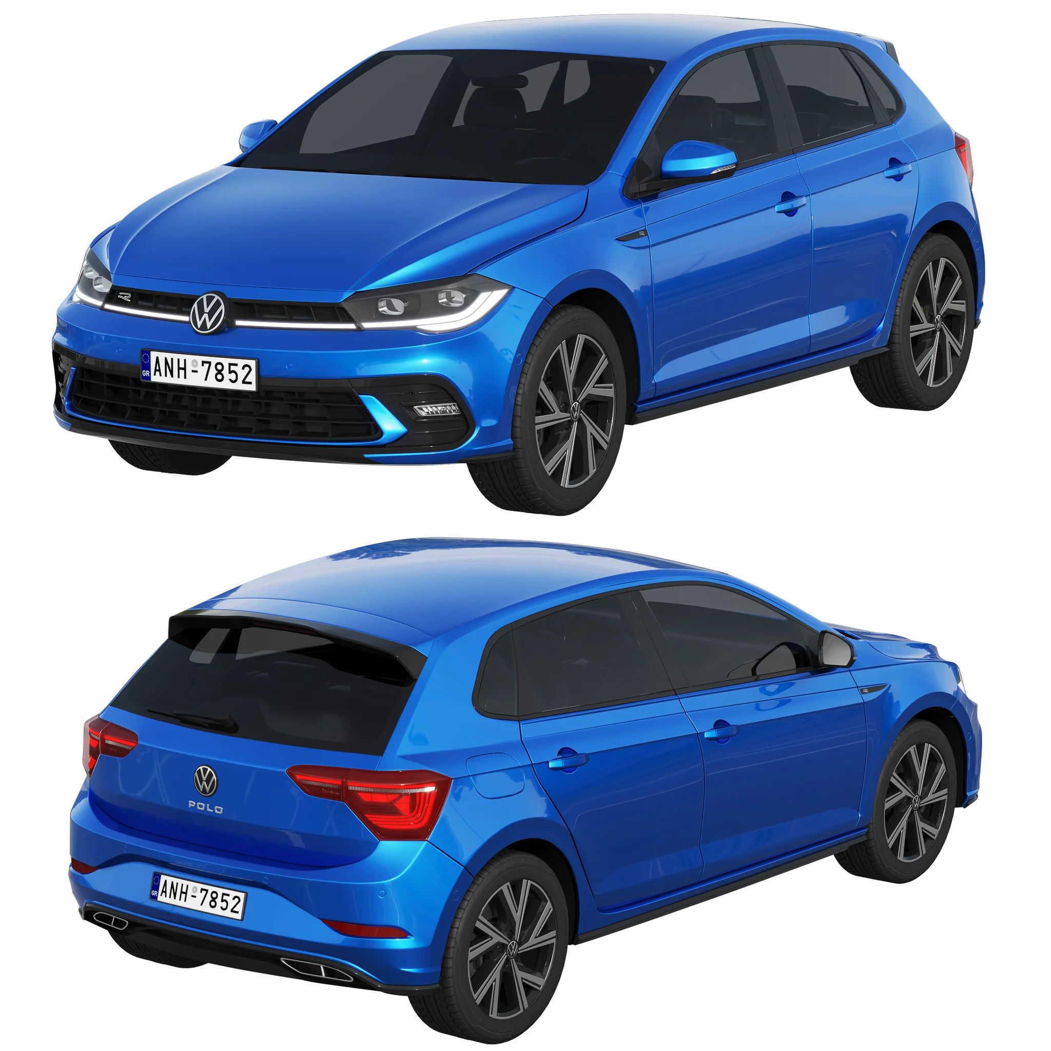 Volkswagen Polo 2022, 3D model preview 7