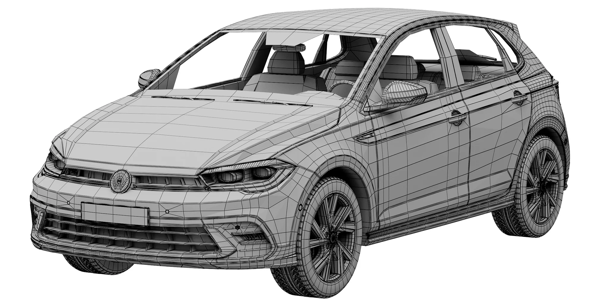 Volkswagen Polo 2022, 3D model preview 12