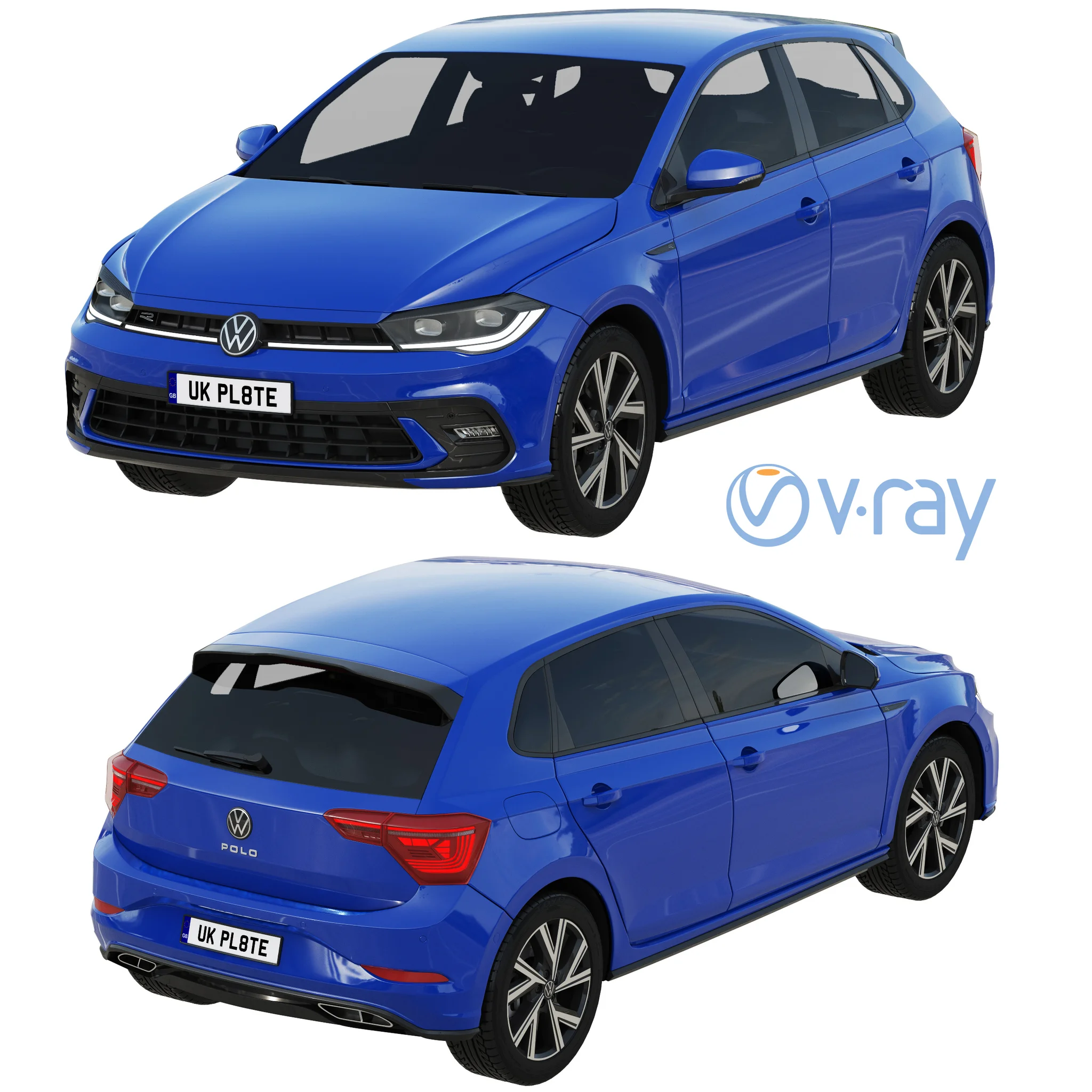 Volkswagen Polo 2022, 3D model preview 14