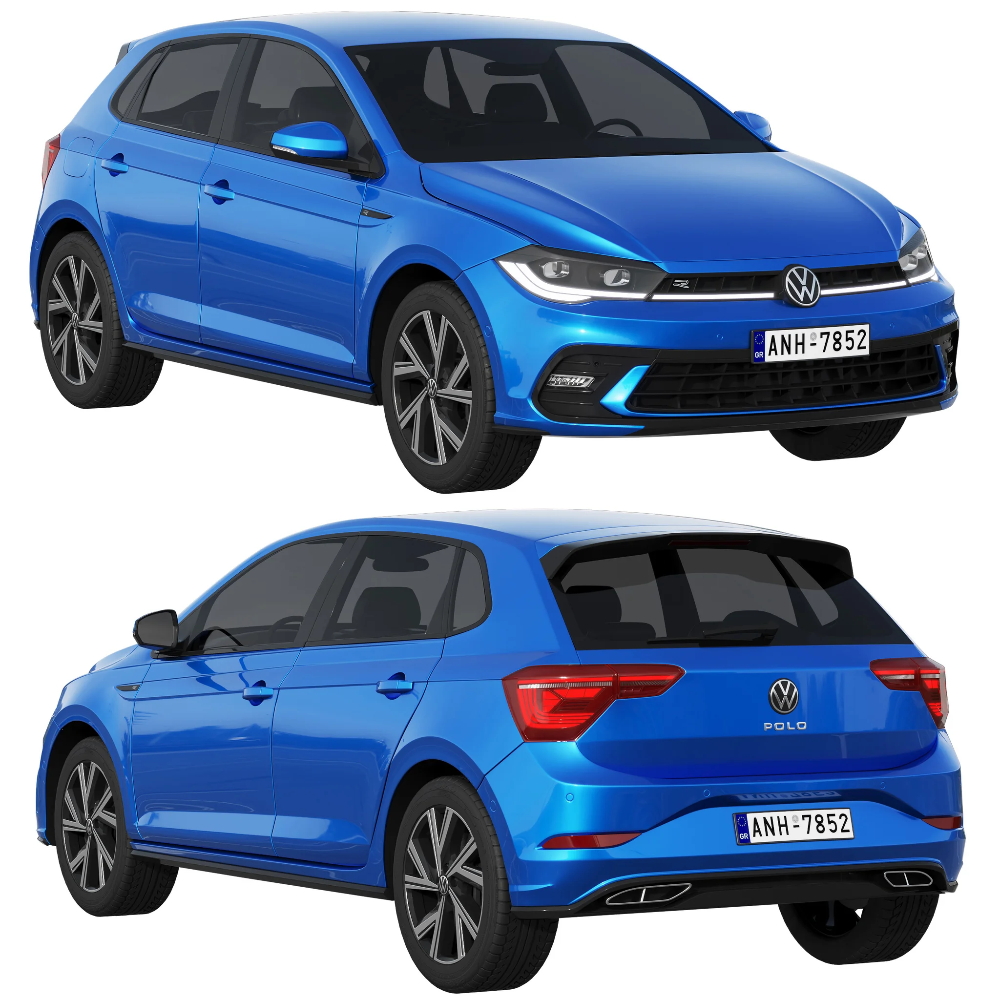 Volkswagen Polo 2022, 3D model preview 16