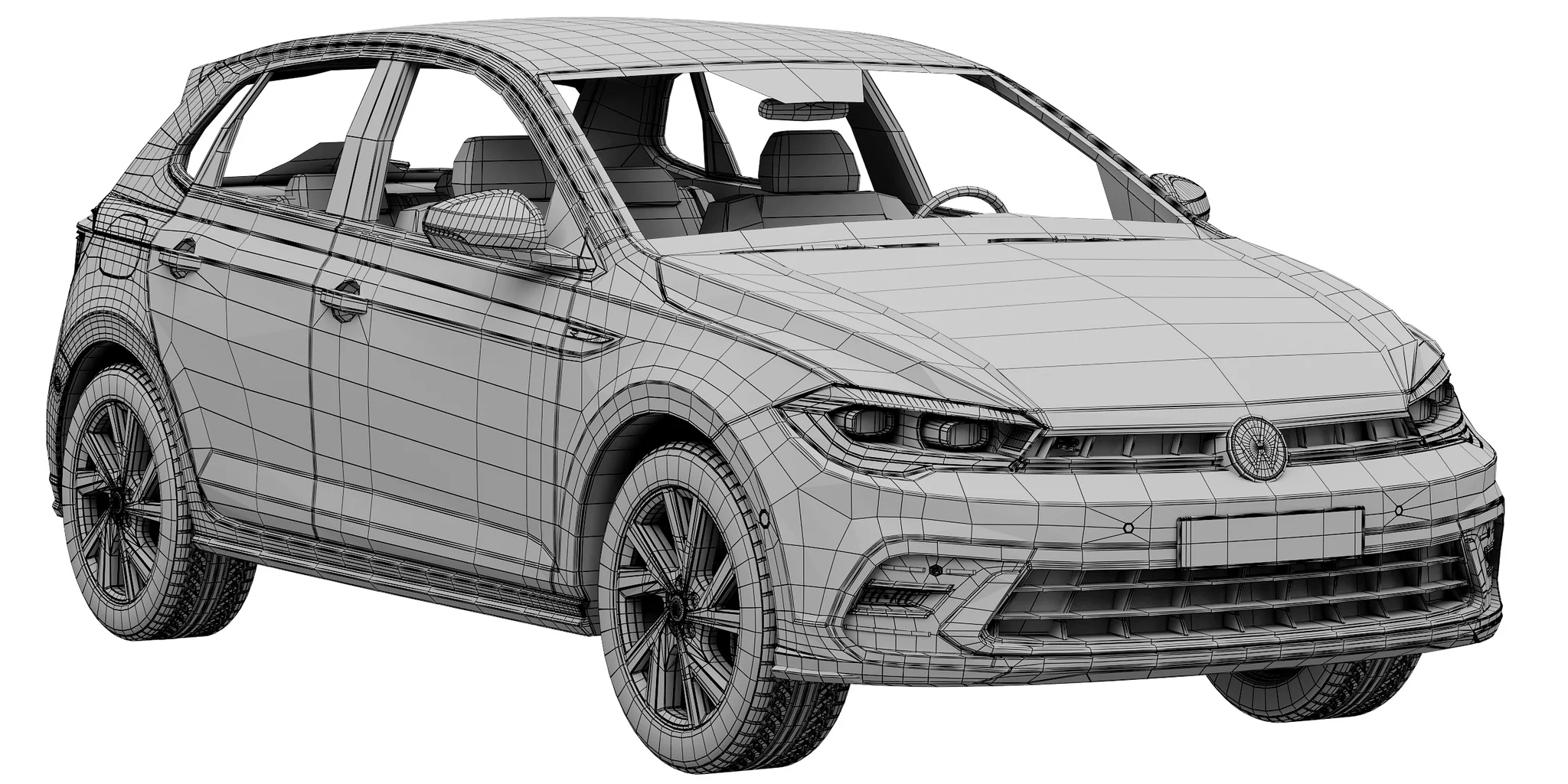 Volkswagen Polo 2022, 3D model preview 17