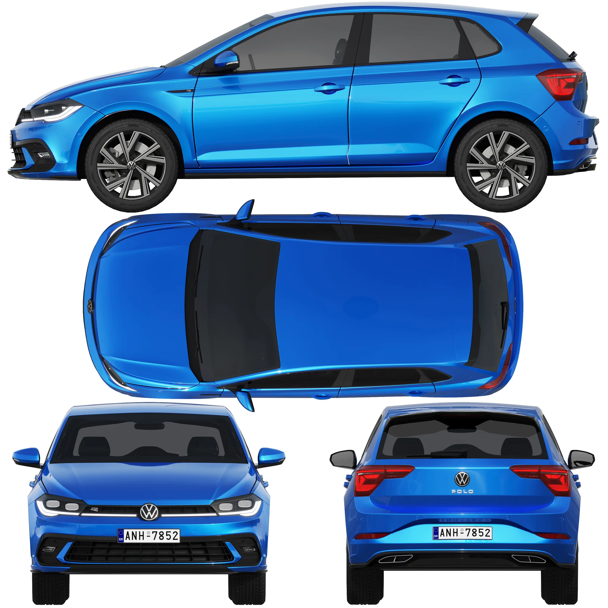 Volkswagen Polo 2022, 3D model preview 28