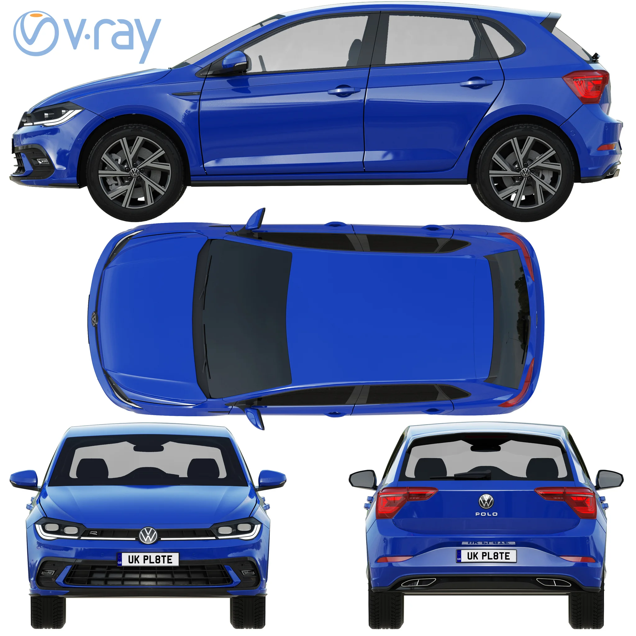 Volkswagen Polo 2022, 3D model preview 30