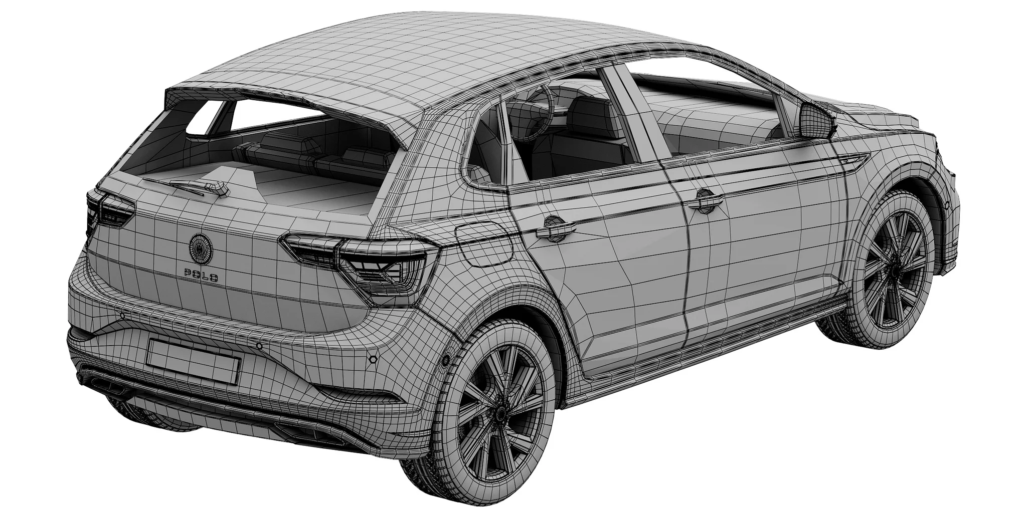 Volkswagen Polo 2022, 3D model preview 36