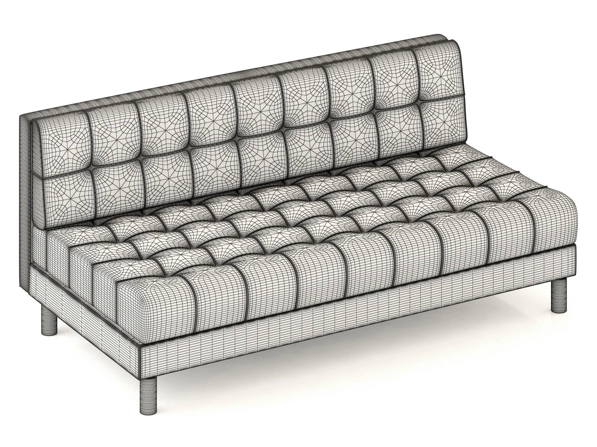 Bernhardt Dunhill Armless Loveseat — 3D model preview 2