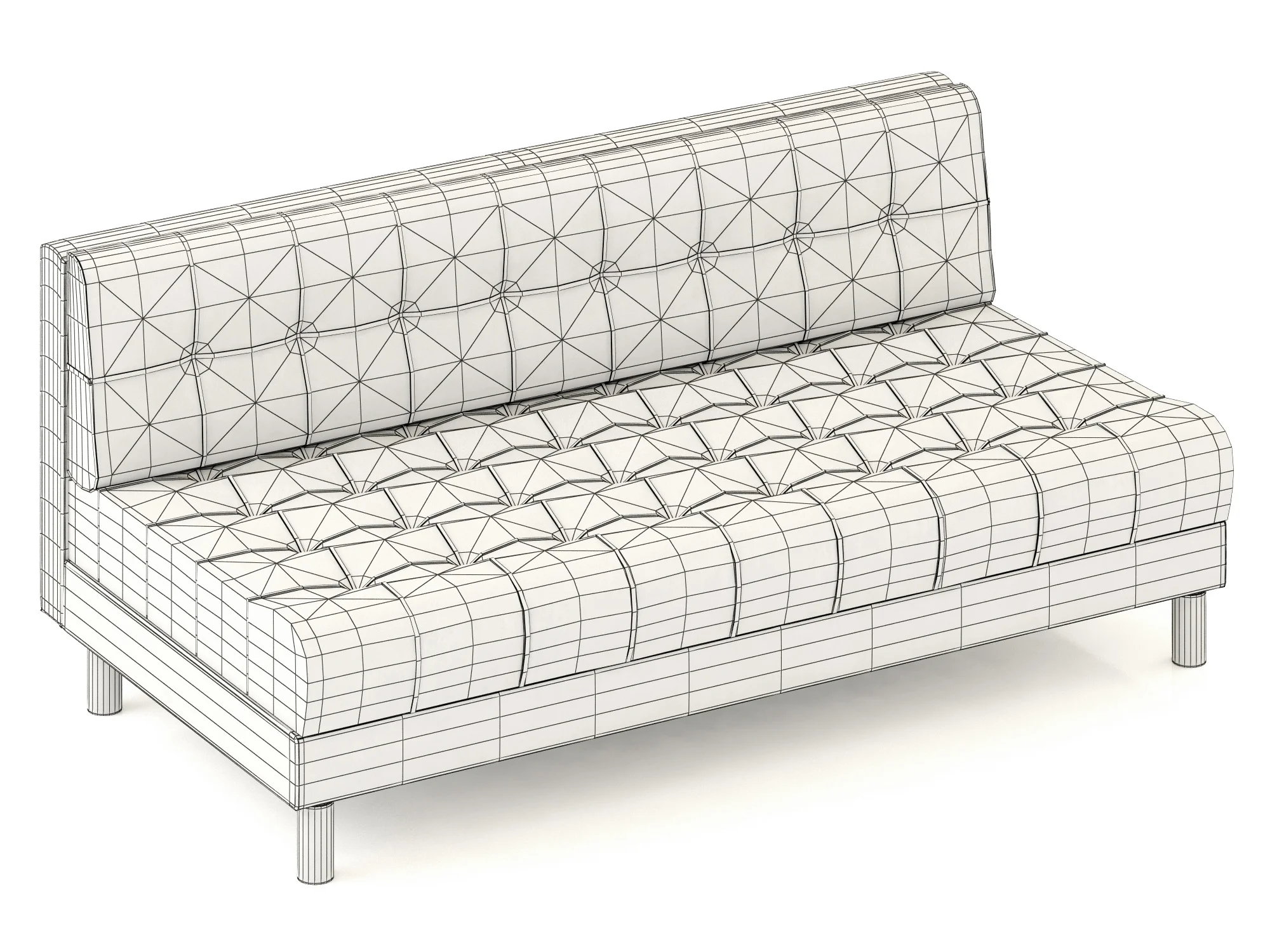 Bernhardt Dunhill Armless Loveseat — 3D model preview 3