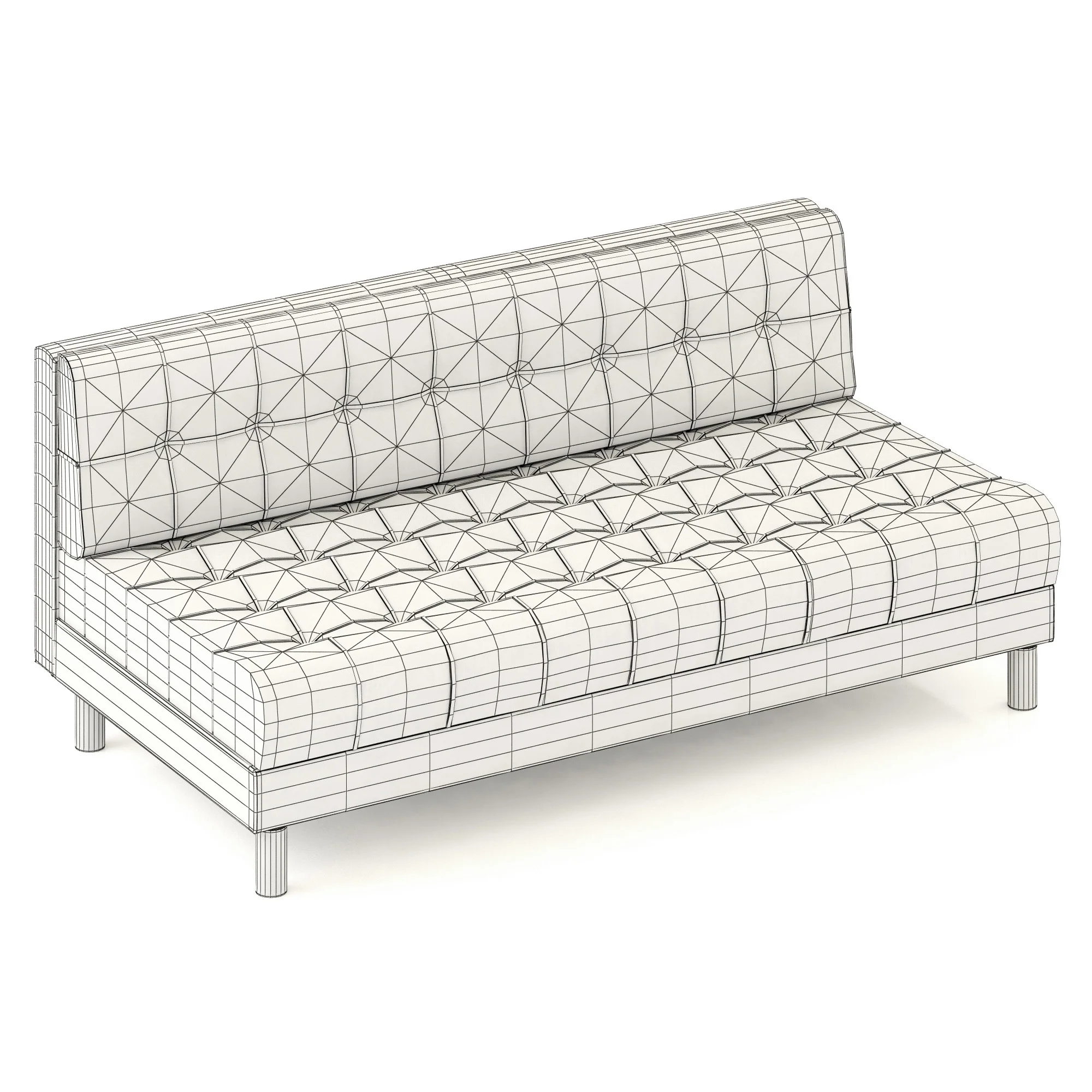 Bernhardt Dunhill Armless Loveseat — 3D model preview 4