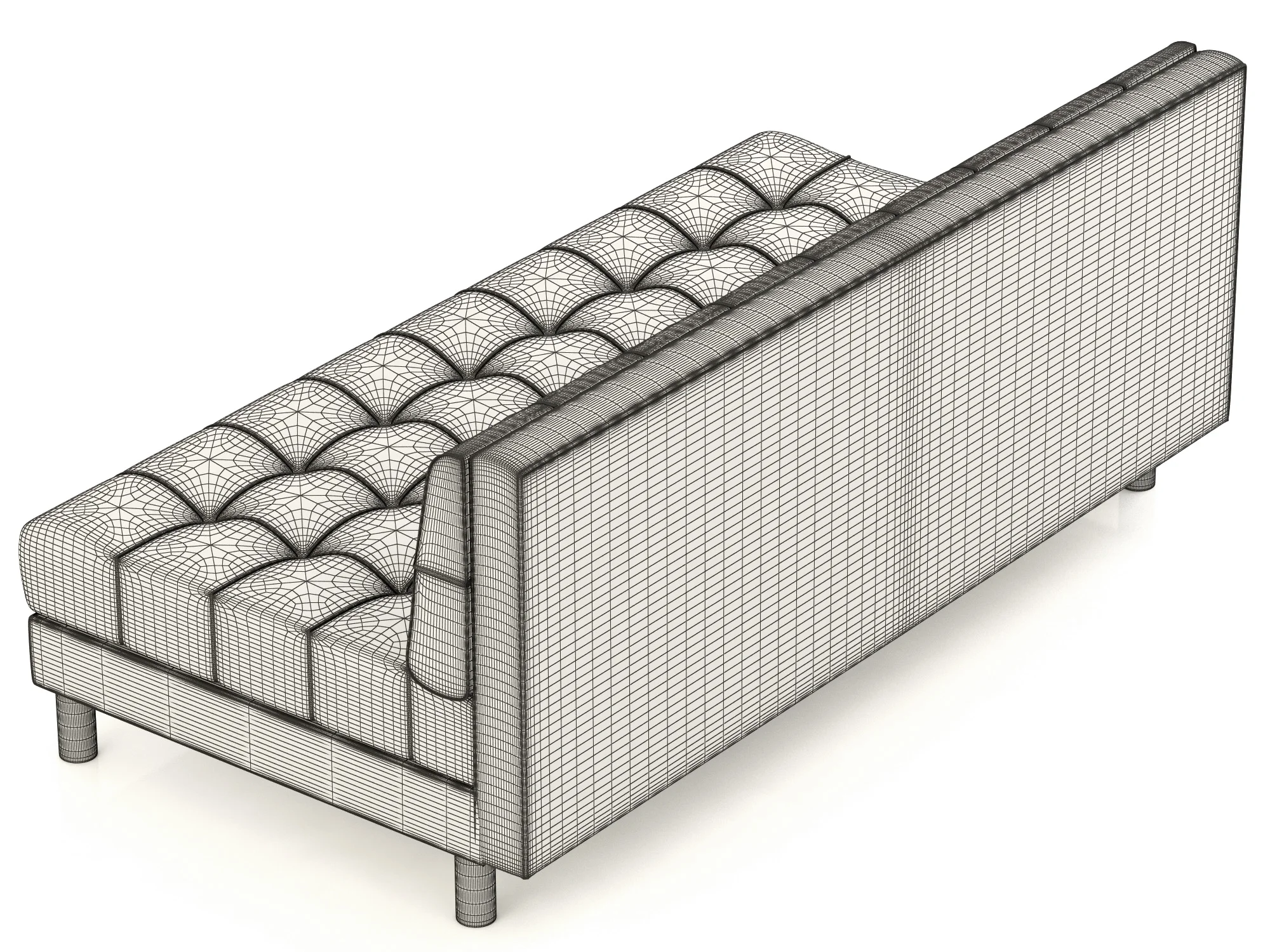 Bernhardt Dunhill Armless Loveseat — 3D model preview 9