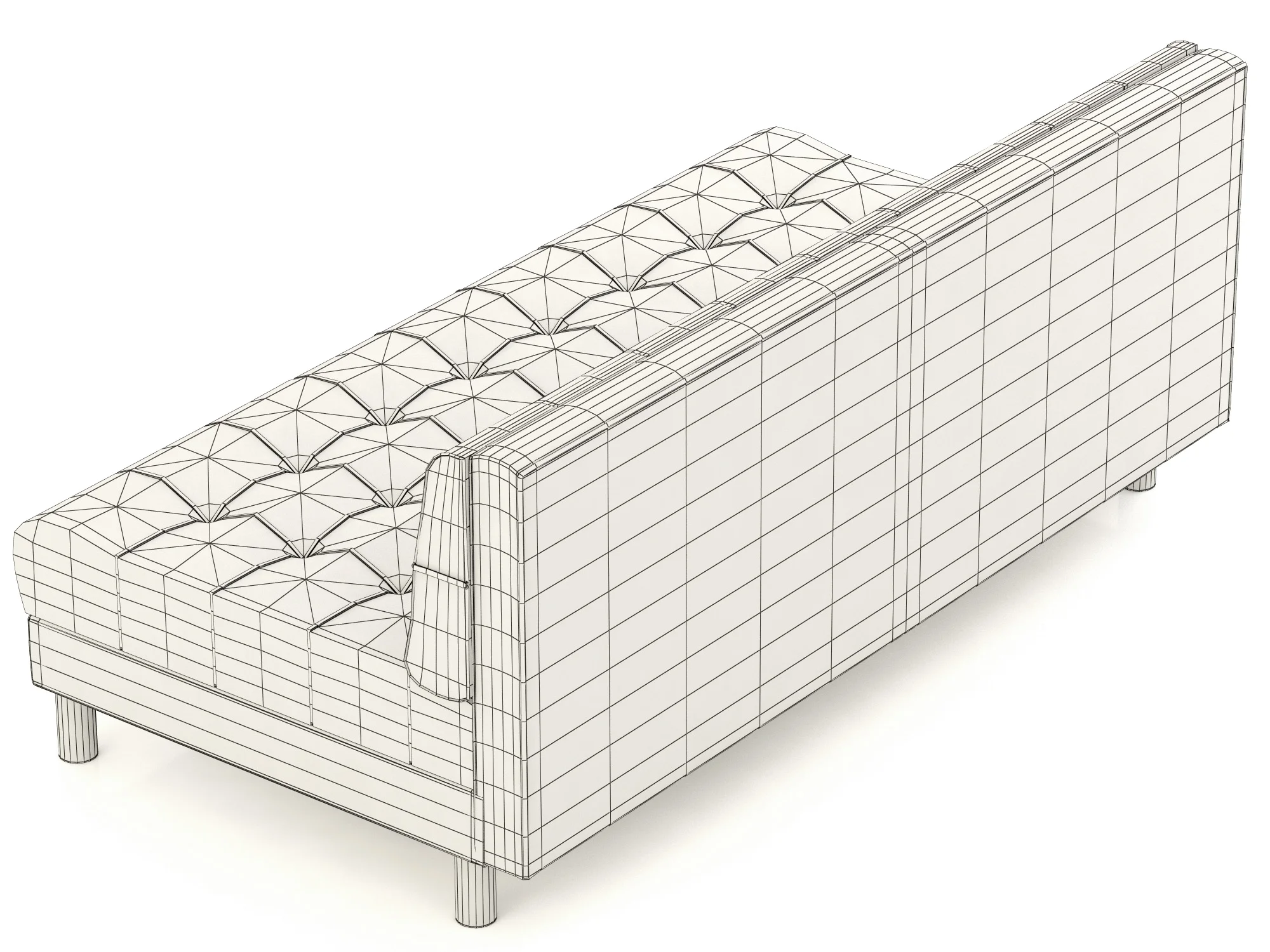 Bernhardt Dunhill Armless Loveseat — 3D model preview 10