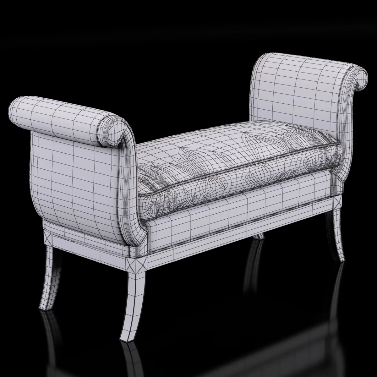 Baker Milling Road EMPIRE BENCH — 3D model preview 4