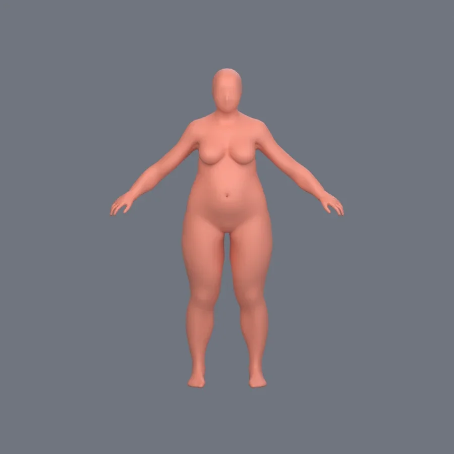 Basemesh Stylized Girl 06, 3D model preview 1