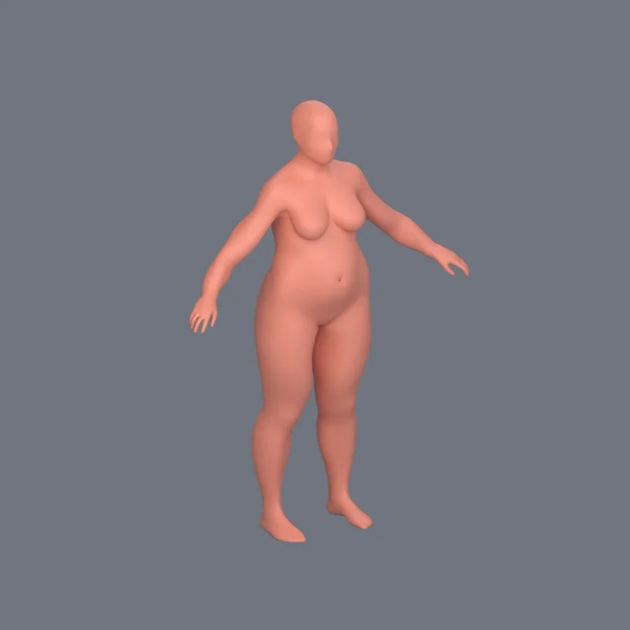 Basemesh Stylized Girl 06, 3D model preview 2