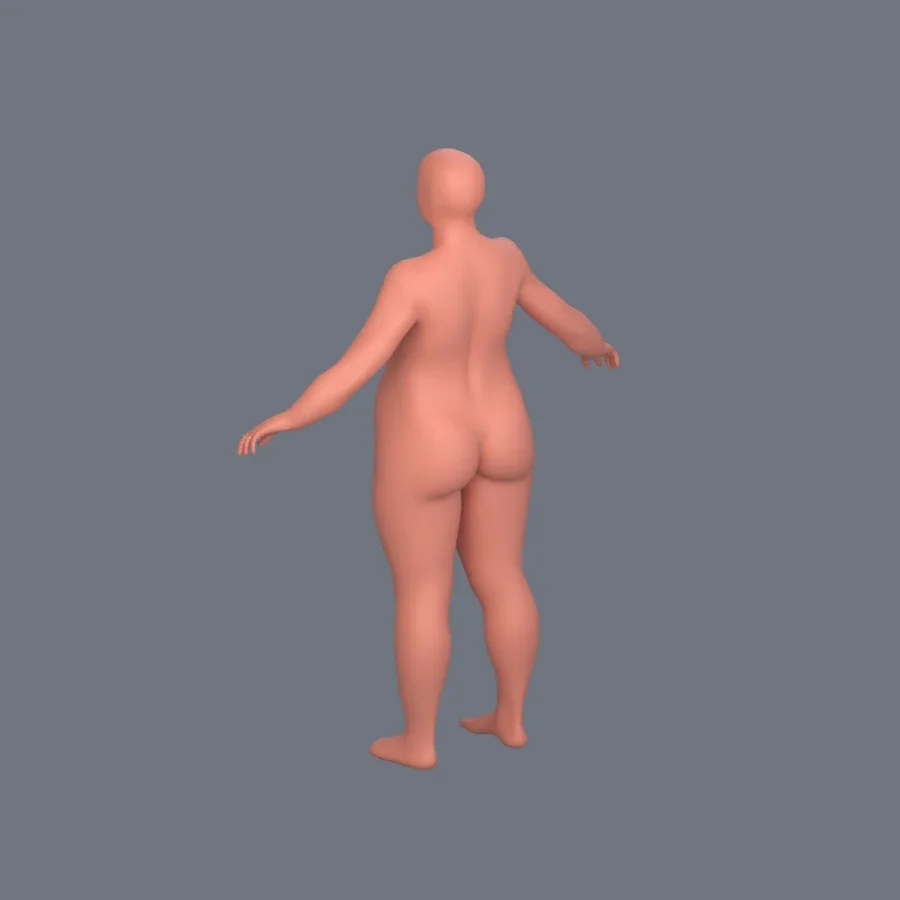 Basemesh Stylized Girl 06, 3D model preview 6