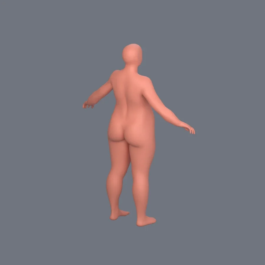 Basemesh Stylized Girl 06, 3D model preview 7