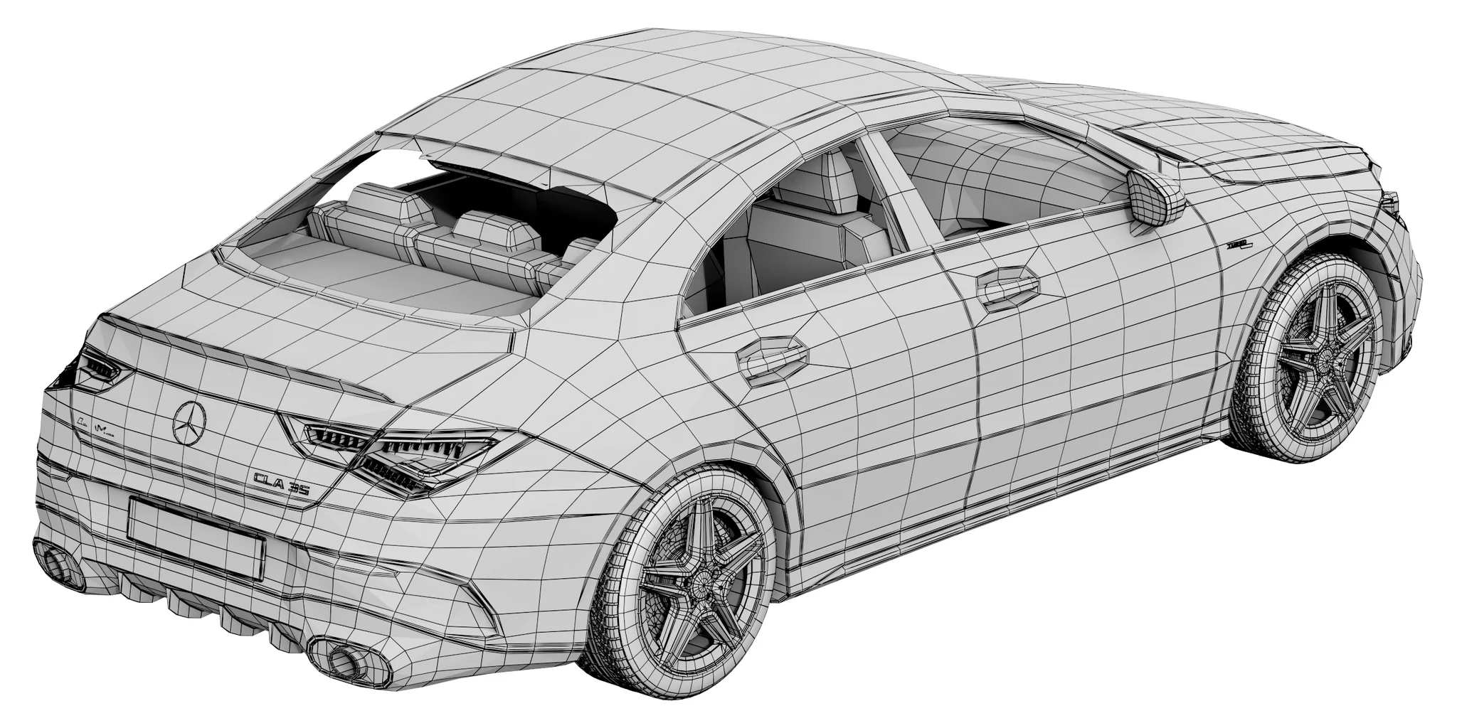 Mercedes Benz CLA35 AMG, 3D model preview 35