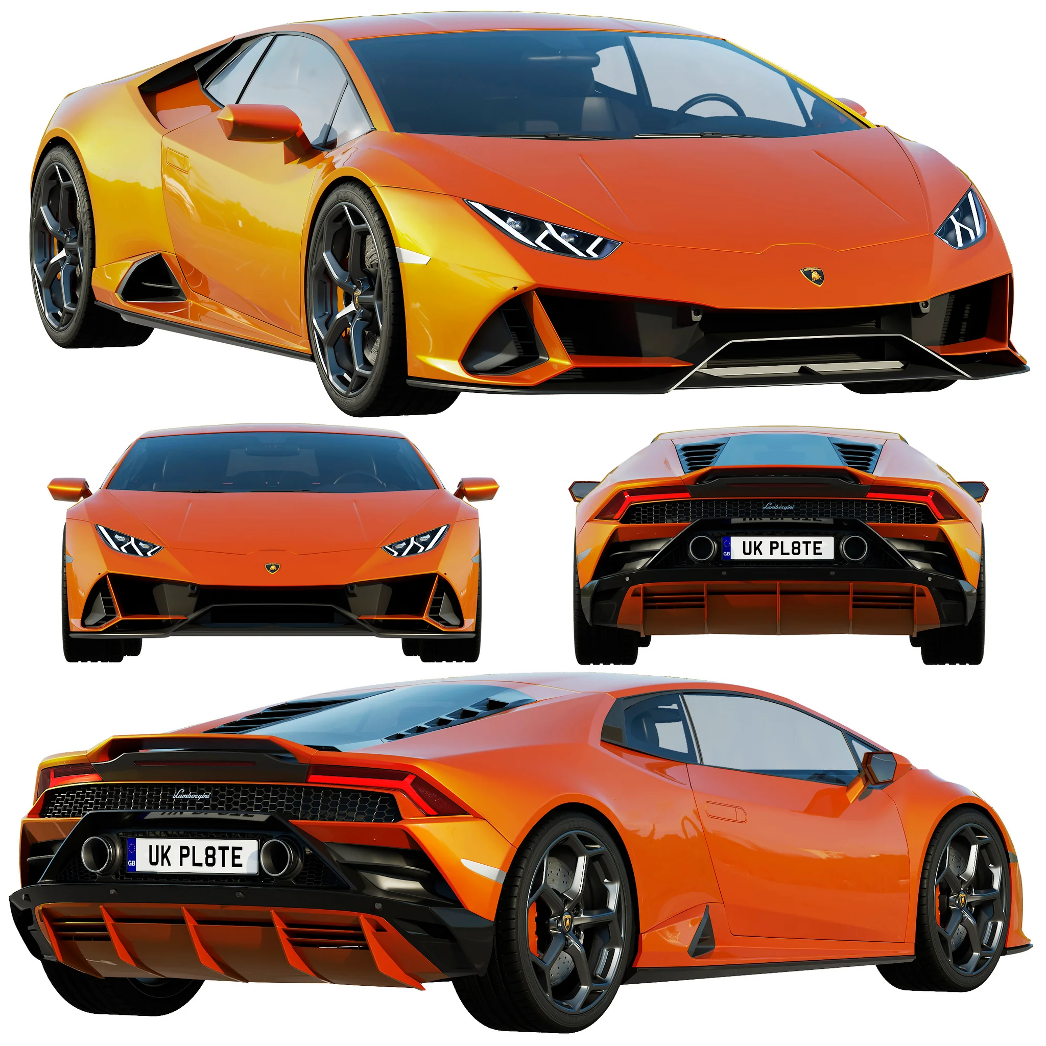 Lamborghini Huracan EVO, 3D model preview 9