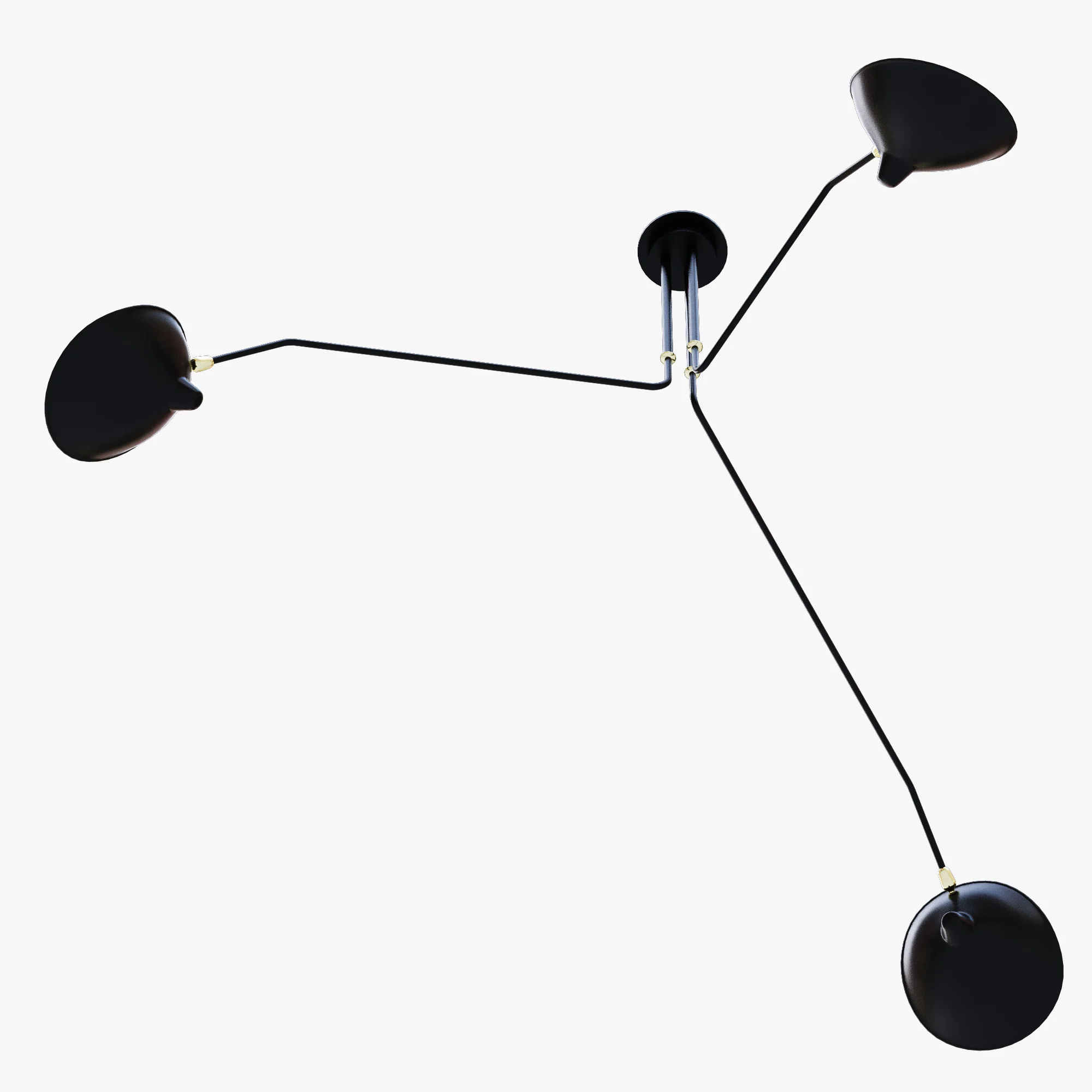 Serge Mouille Ceiling Lamp 3 Arm MCL R3 — 3D model preview 1