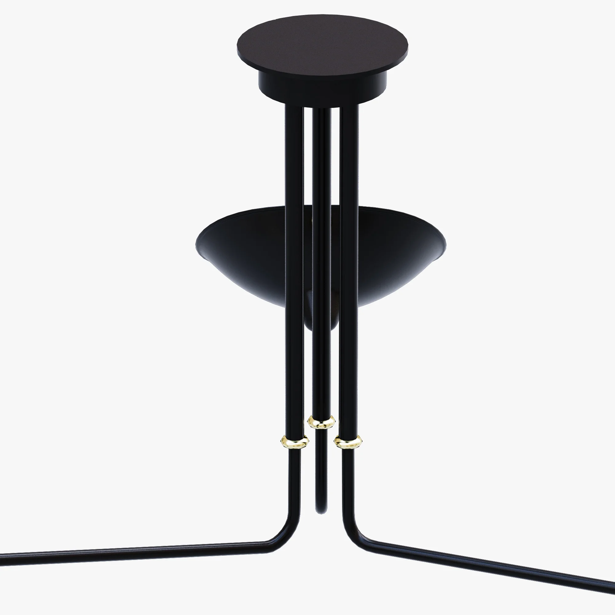 Serge Mouille Ceiling Lamp 3 Arm MCL R3 — 3D model preview 2