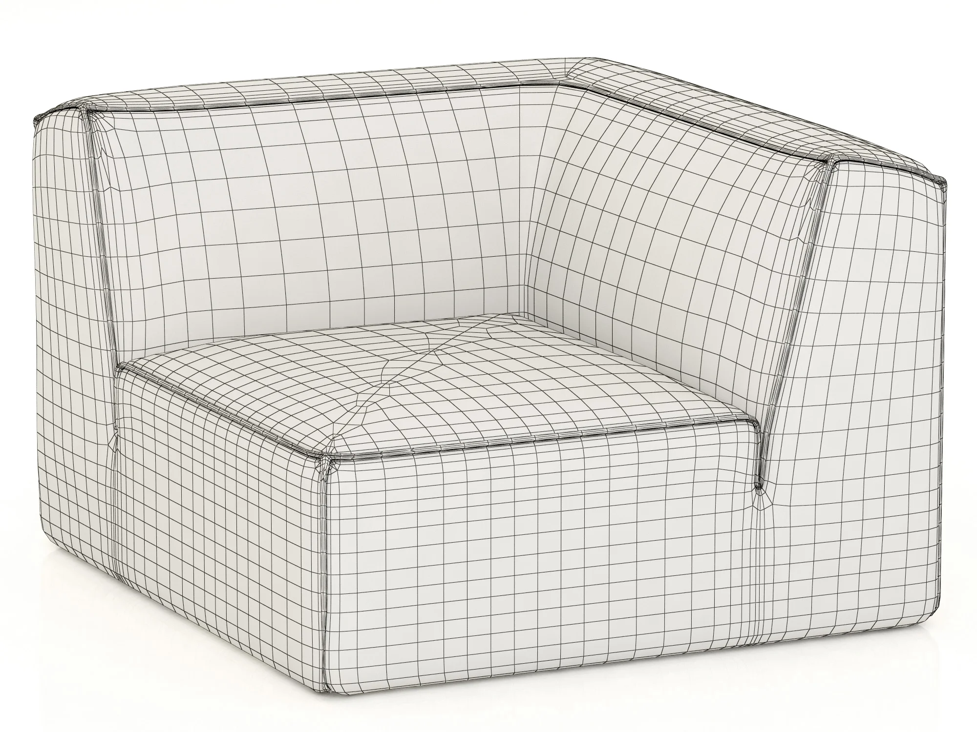 RH Modern Como Modular Corner Chair — 3D model preview 3