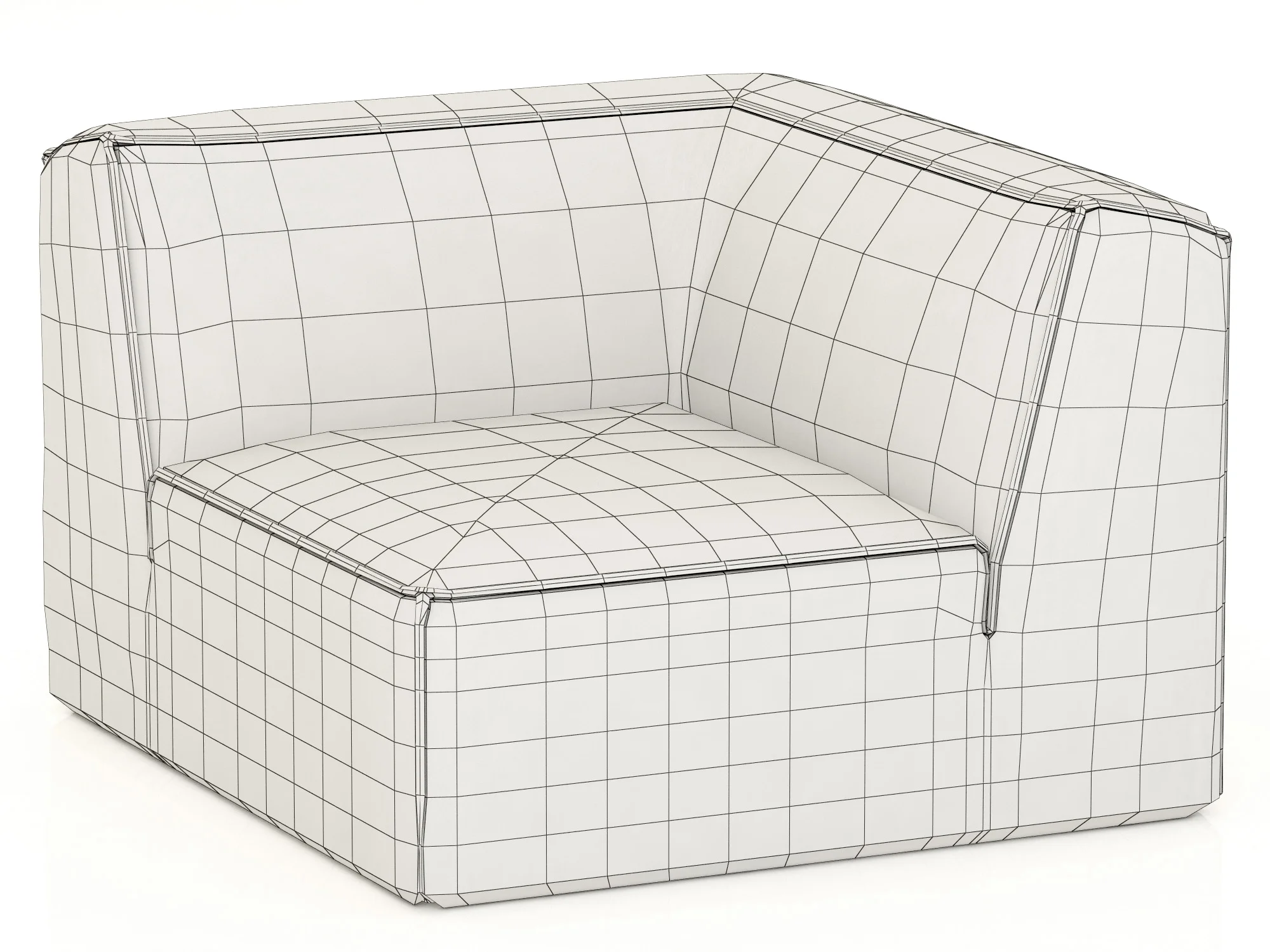 RH Modern Como Modular Corner Chair — 3D model preview 4