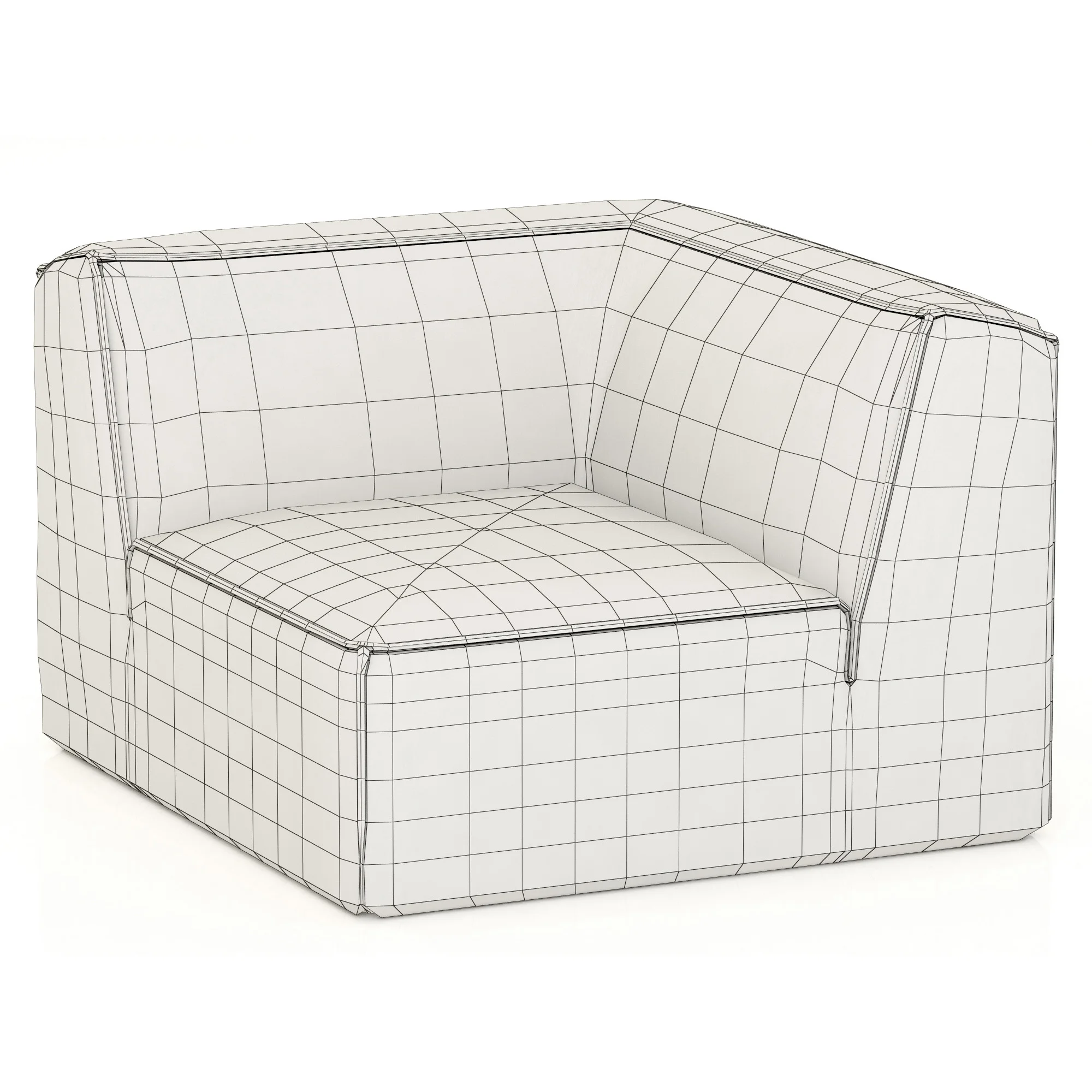RH Modern Como Modular Corner Chair — 3D model preview 5