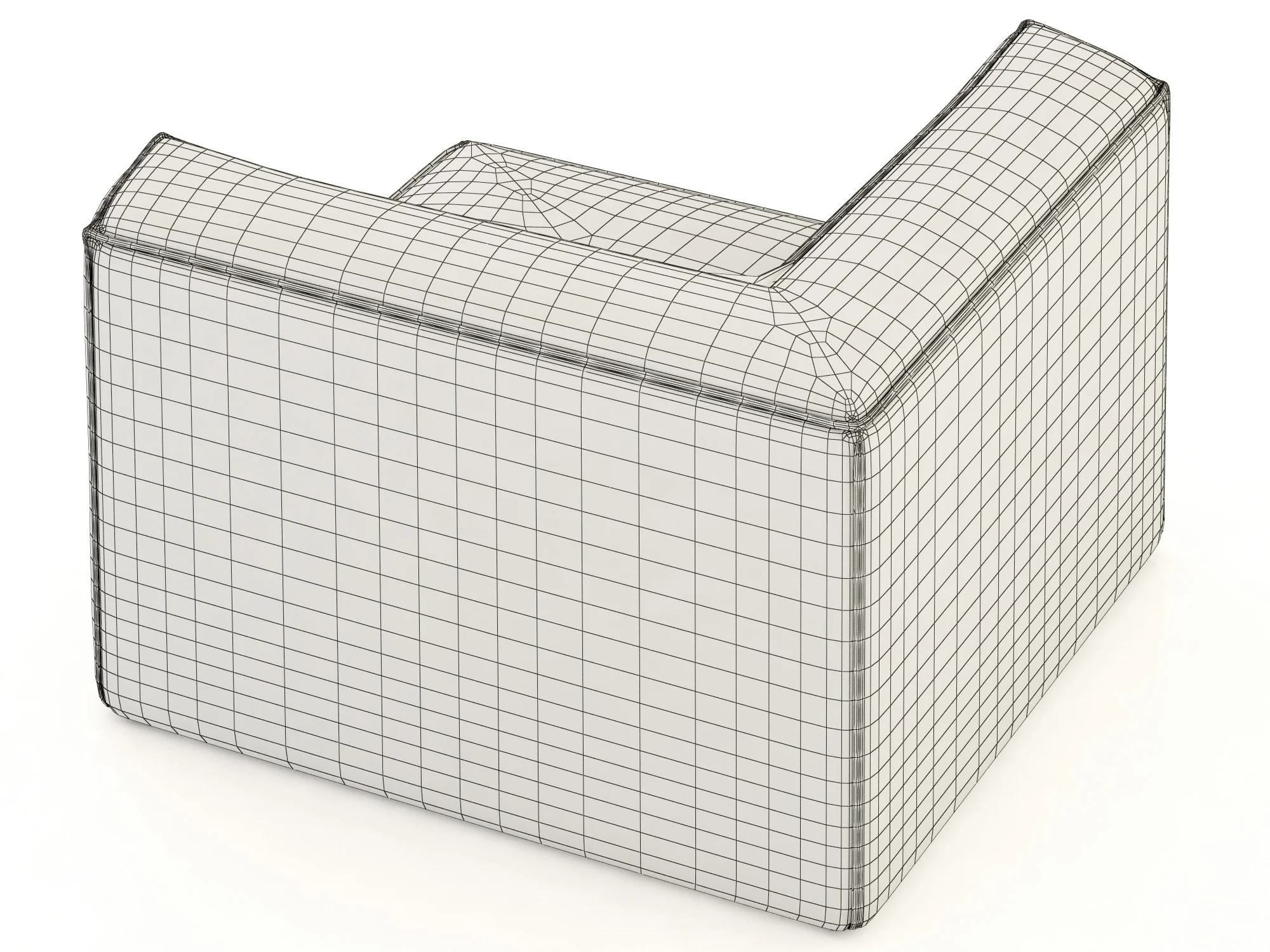 RH Modern Como Modular Corner Chair — 3D model preview 9