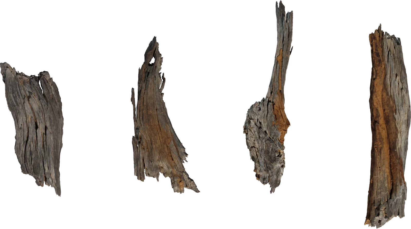 Weathered Bark Debris Pack – 4K Photorealistic Driftwood Fragments, 3D model preview 4