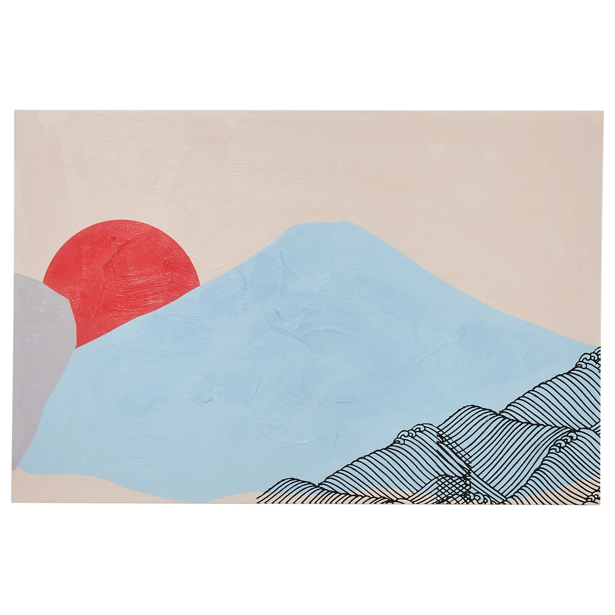 Mid-Century Modern Abstract Mountain Landscape Canvas Wall Art