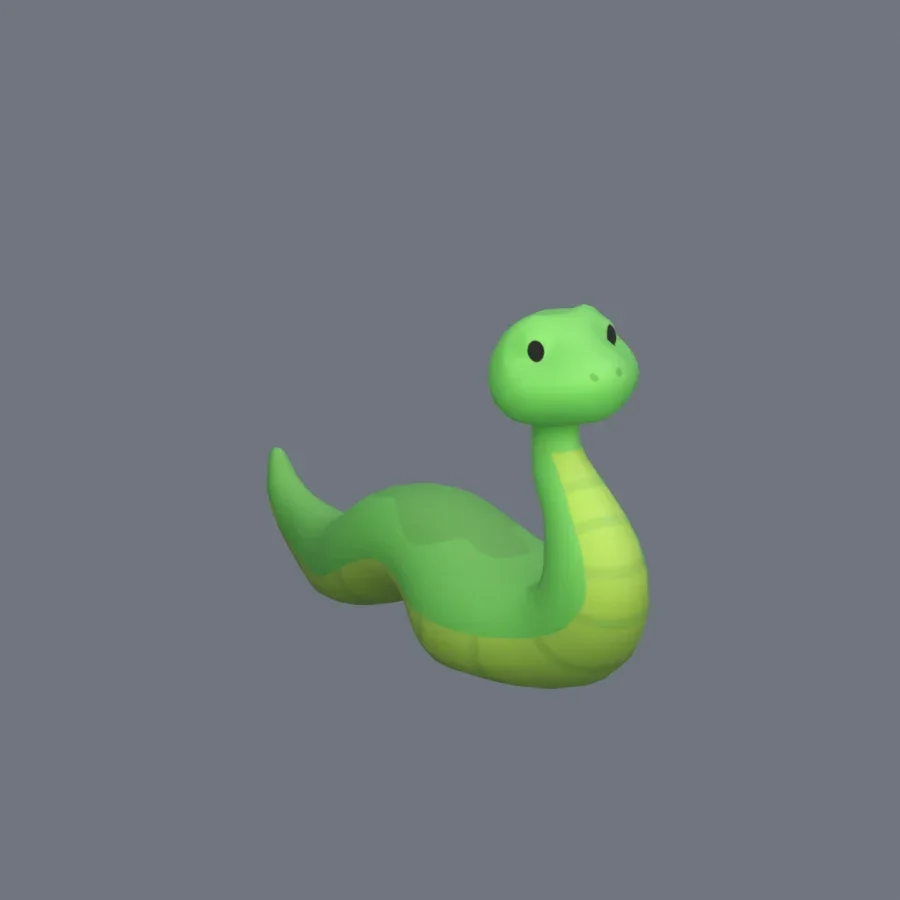 Stylized Animal Snake, 3D model preview 2