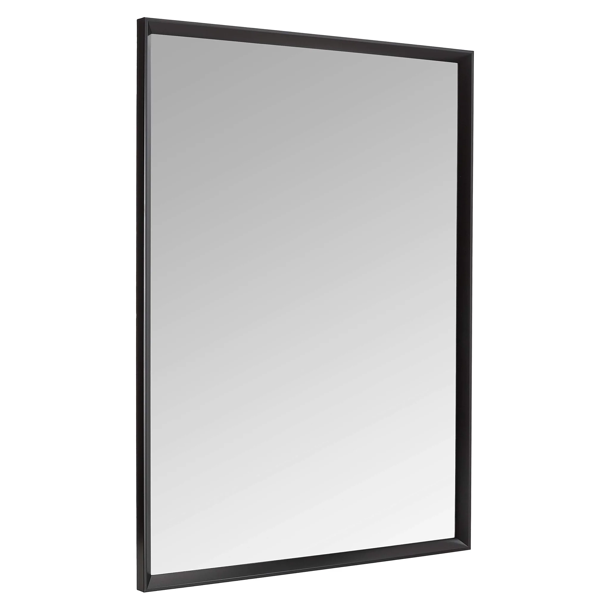 Modern Rectangular Wall Mirror with Black Metal Frame