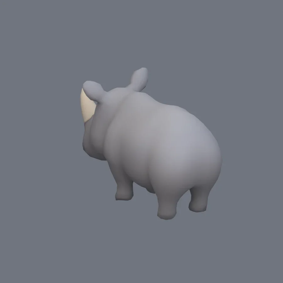 Stylized Animal Rhino, 3D model preview 6