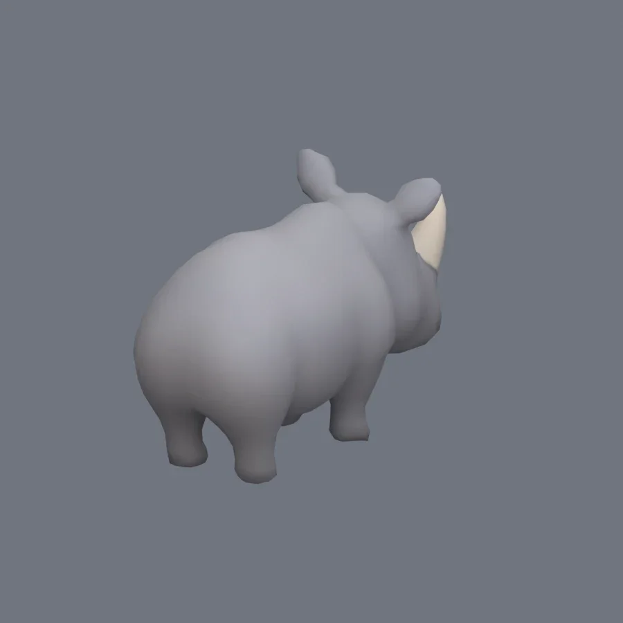 Stylized Animal Rhino, 3D model preview 7