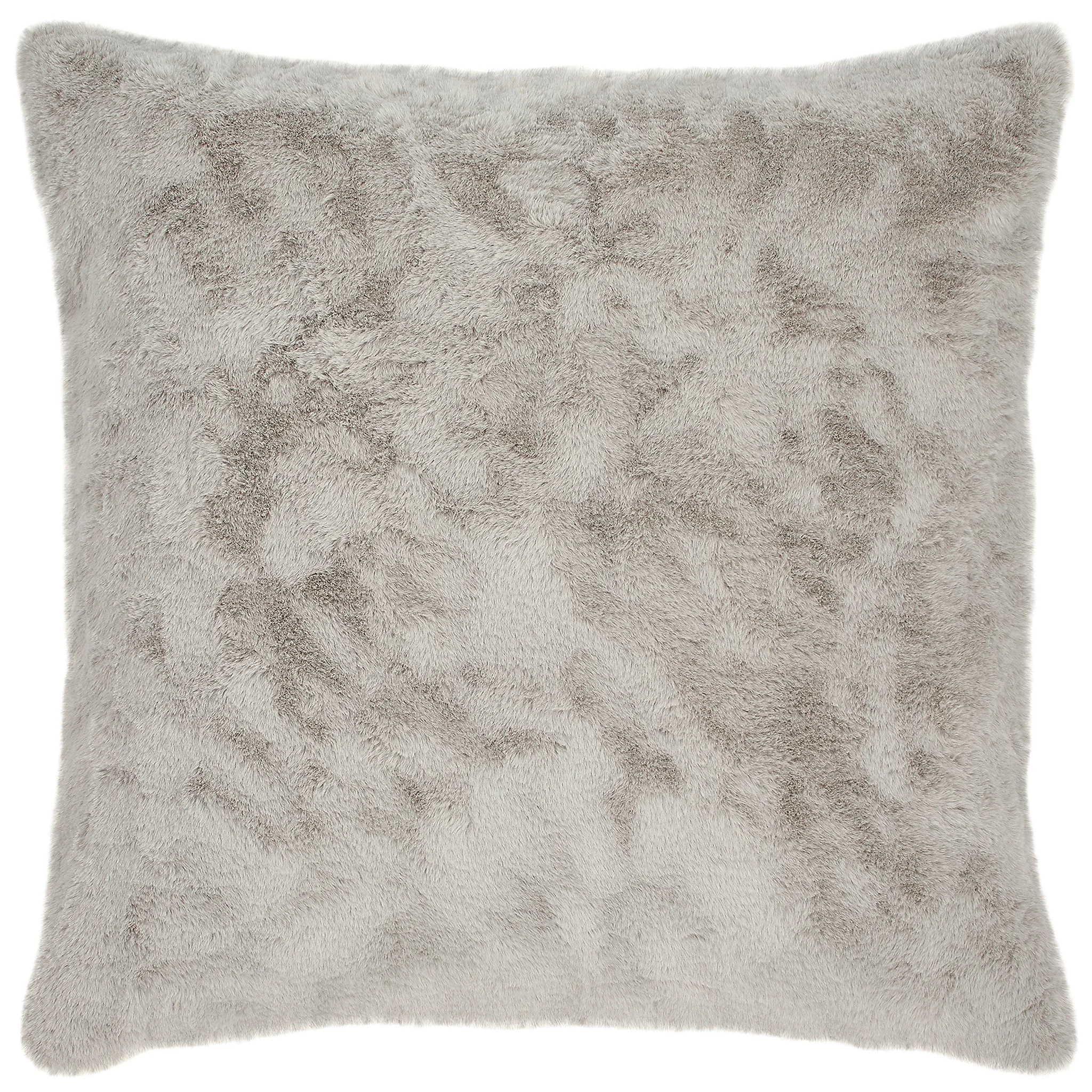 Faux Fur Throw Pillow Grey Plush Square Cushion
