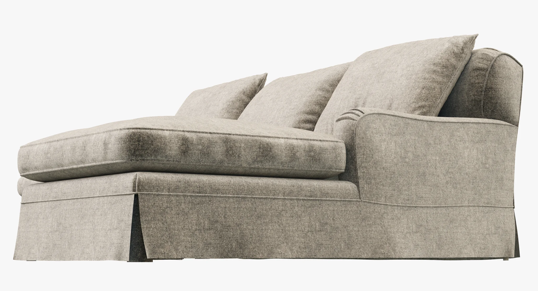 Restoration Hardware Belgian Classic Roll Arm Slipcovered Right Arm Chaise Sectional — 3D model preview 3