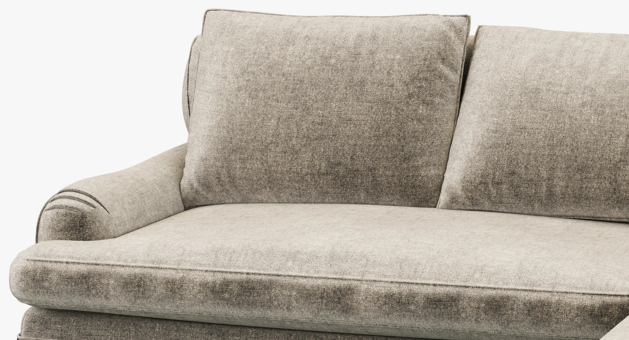 Restoration Hardware Belgian Classic Roll Arm Slipcovered Right Arm Chaise Sectional — 3D model preview 4