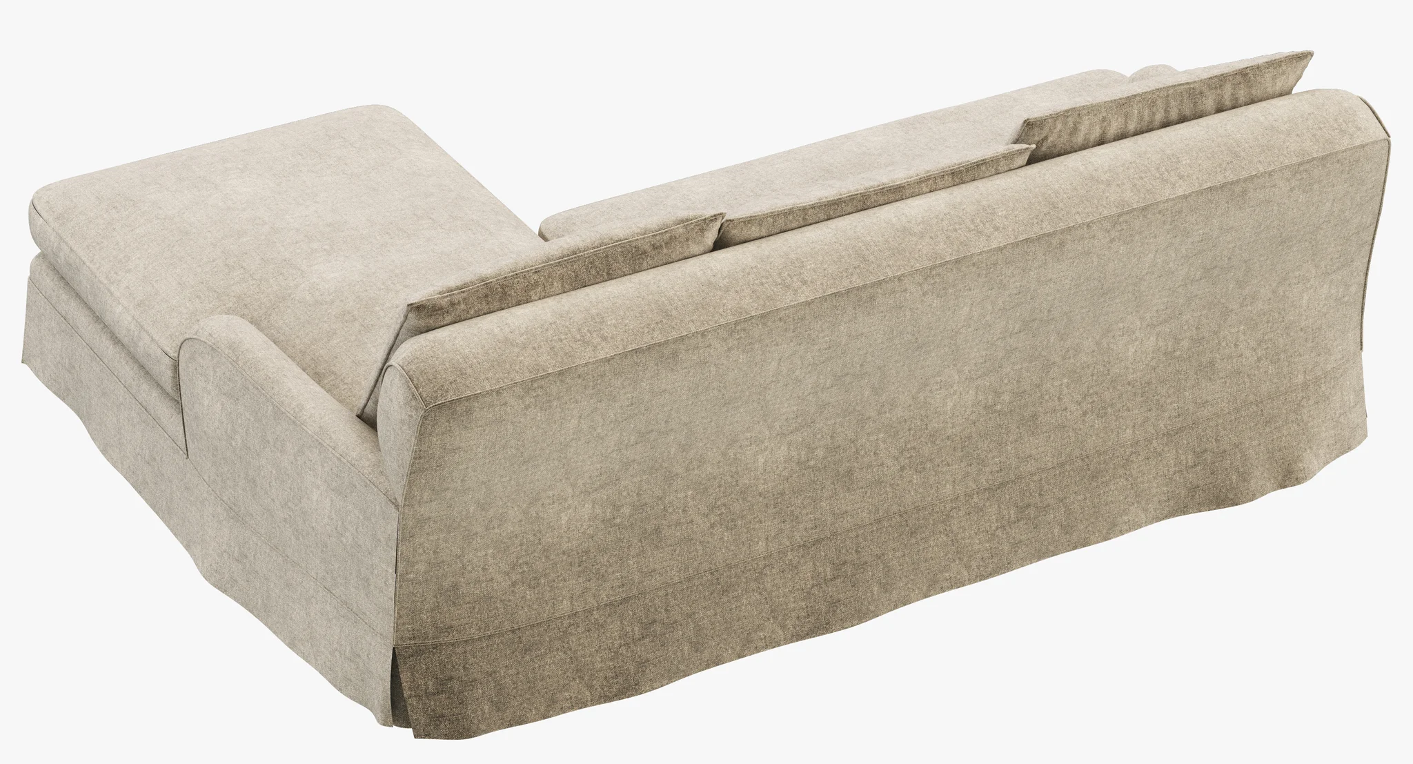 Restoration Hardware Belgian Classic Roll Arm Slipcovered Right Arm Chaise Sectional — 3D model preview 5