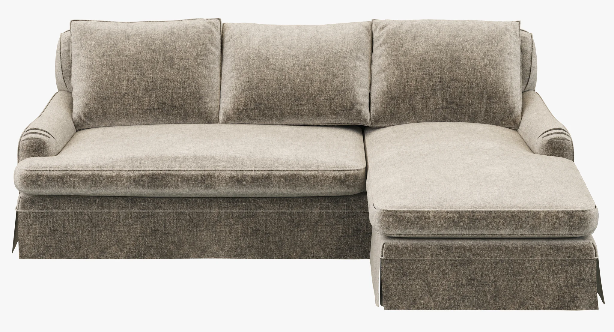 Restoration Hardware Belgian Classic Roll Arm Slipcovered Right Arm Chaise Sectional — 3D model preview 6