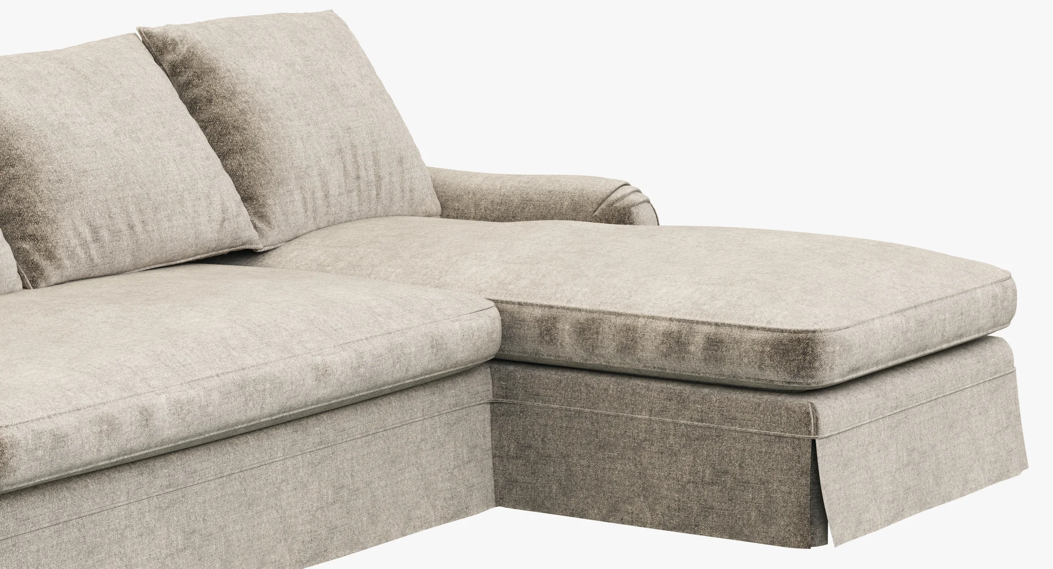 Restoration Hardware Belgian Classic Roll Arm Slipcovered Right Arm Chaise Sectional — 3D model preview 7