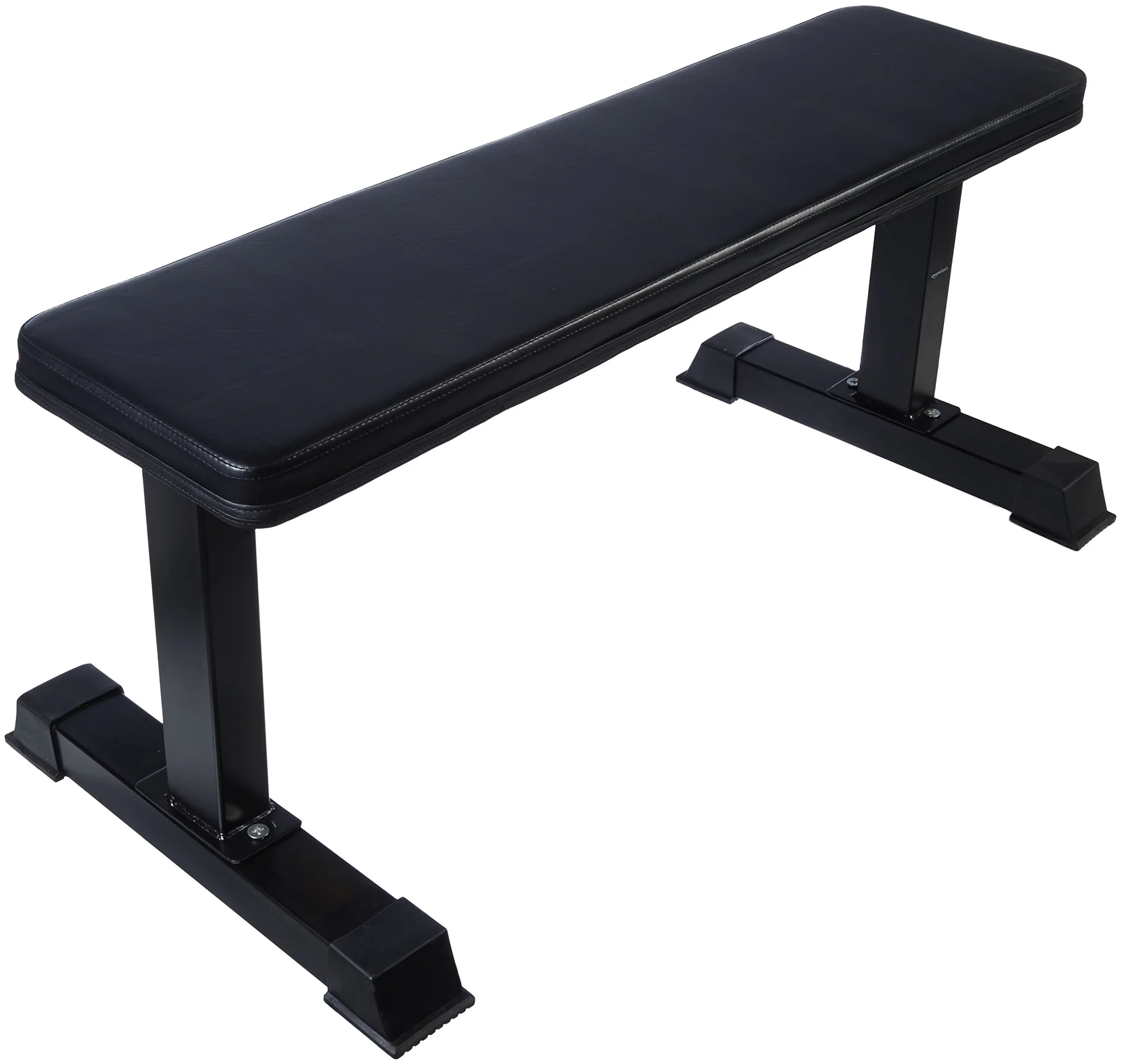 Flat Weight Workout Exercise Bench - Black Steel & PVC
