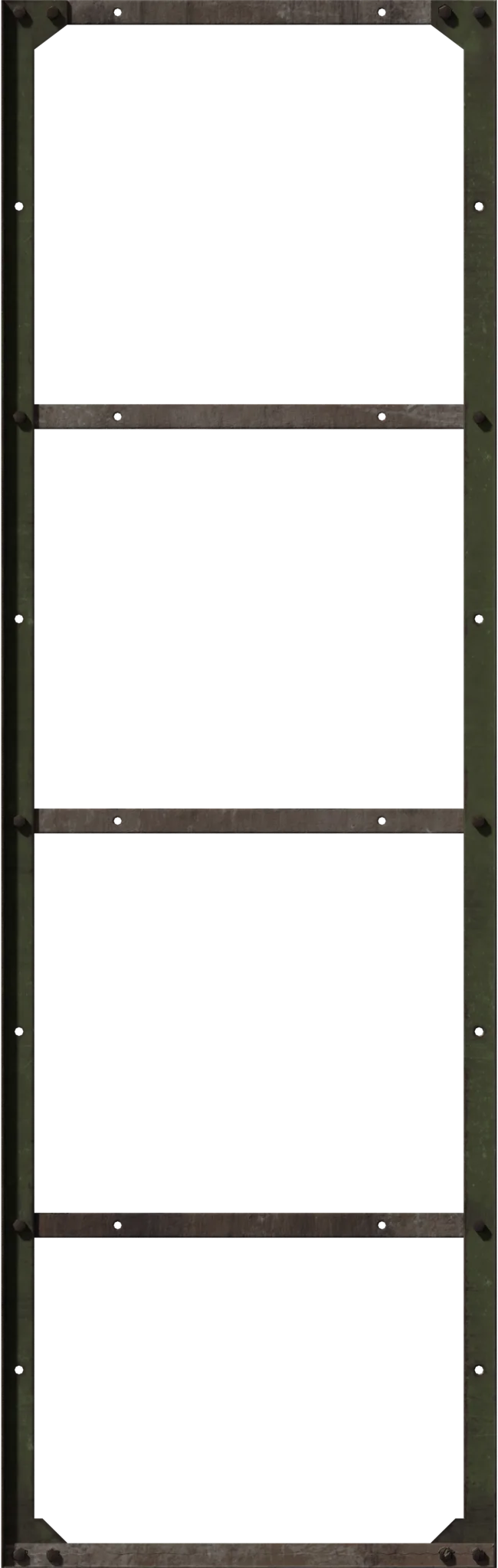 Worn Industrial Metal Shelf Rack, 3D model preview 3