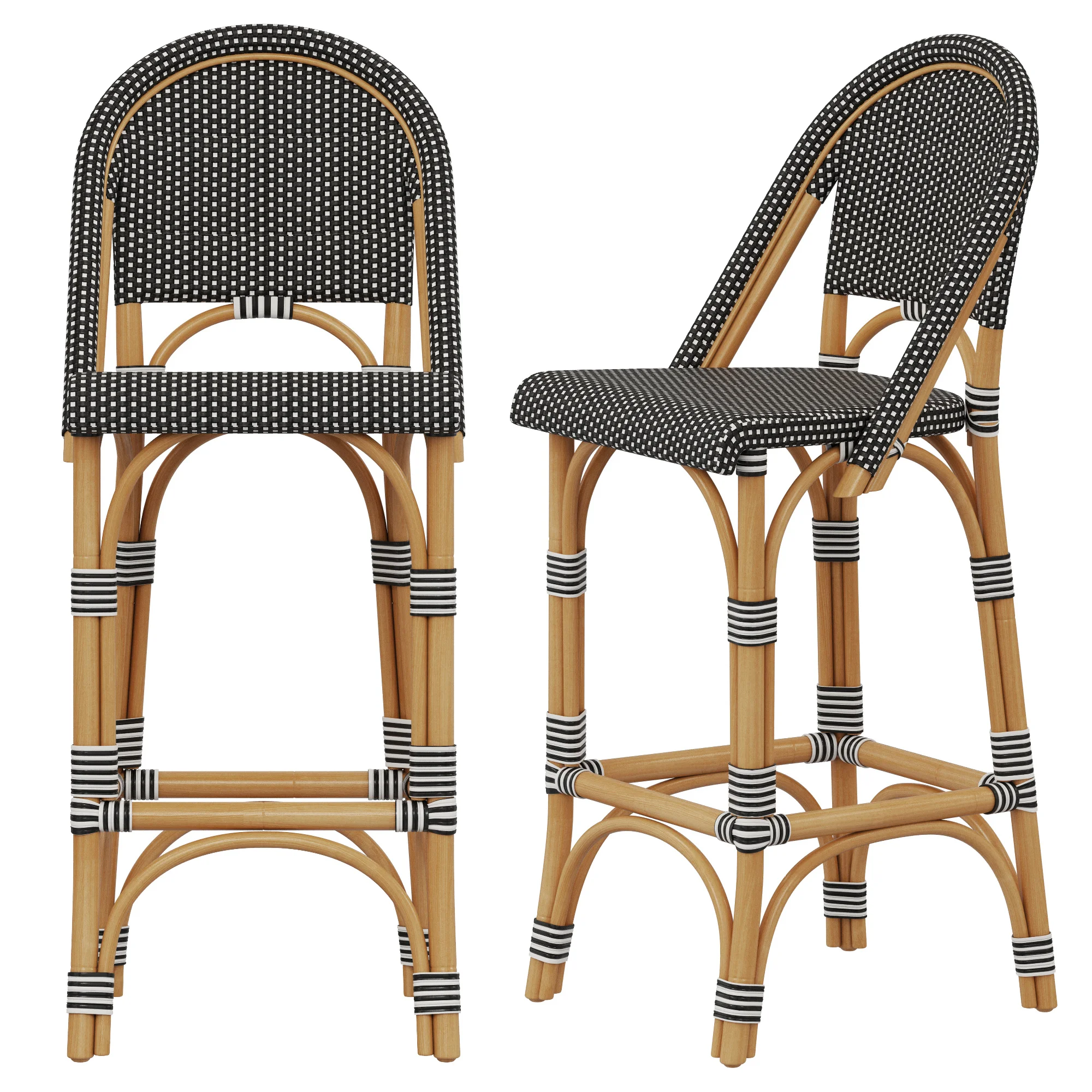 Restoration Hardware St Germain Resin Armless Stool — 3D model preview 8