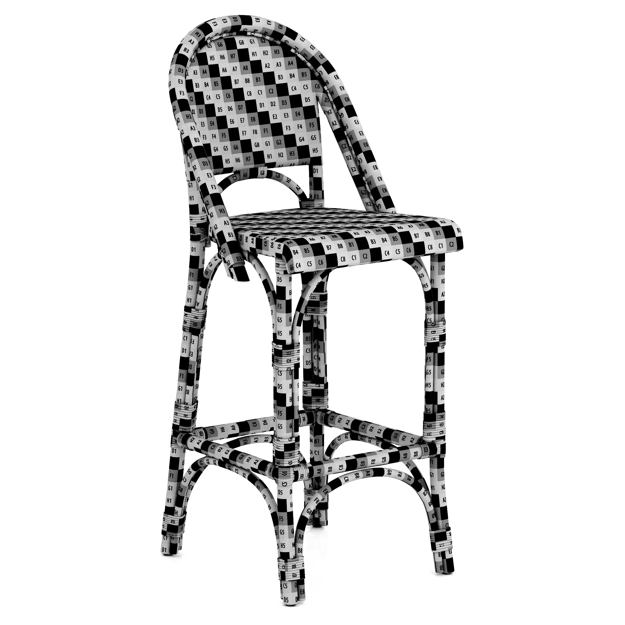 Restoration Hardware St Germain Resin Armless Stool — 3D model preview 11