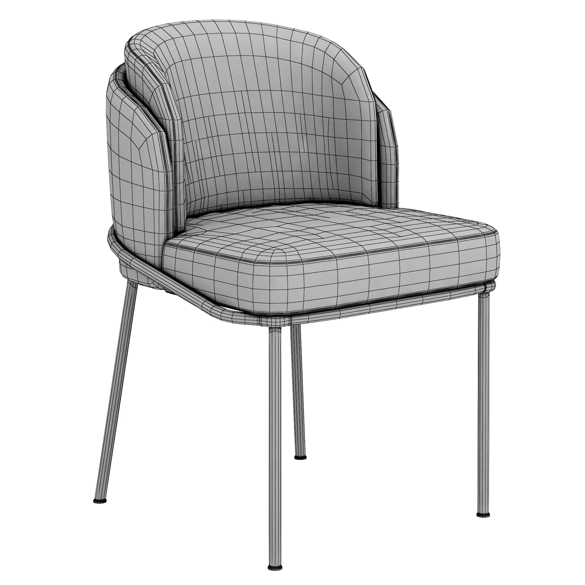 Minotti Fil Noir Dining Chair — 3D model preview 8